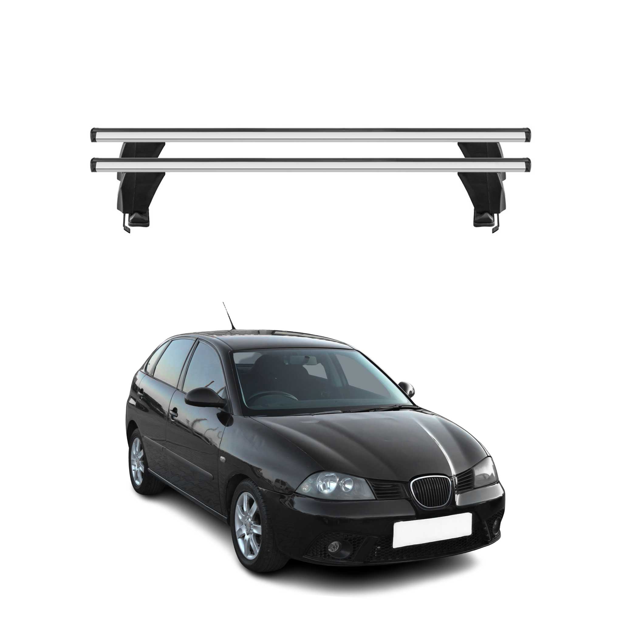 Omac Dachträger Querträger Alu Für Seat Ibiza Iii 2002-2008 – Abschließbar – T-nut – City-crash-getestet – Max. 50 Kg Silber