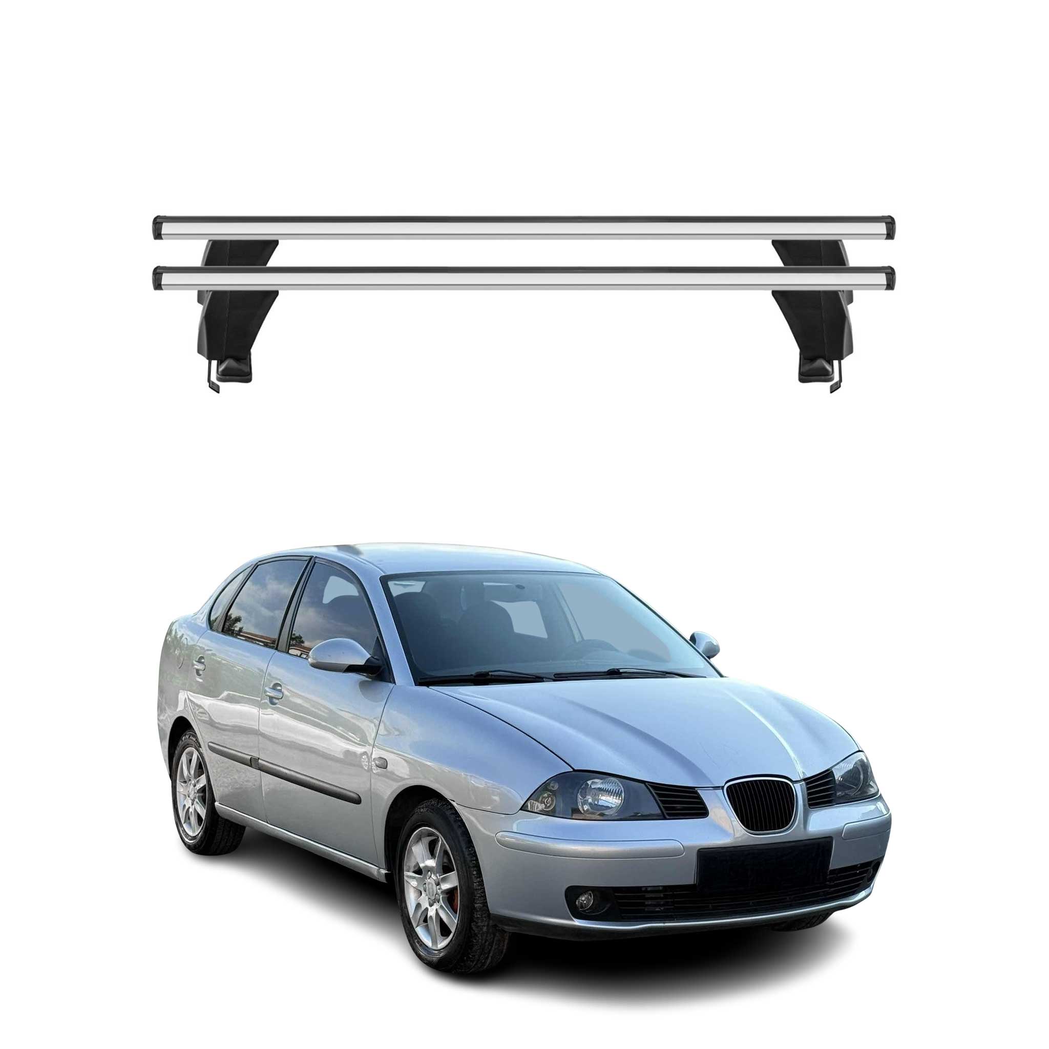 Omac Dachträger Querträger Alu Für Seat Cordoba Ii 2002-2009 – Abschließbar – T-nut – City-crash-getestet – Max. 50 Kg Silber