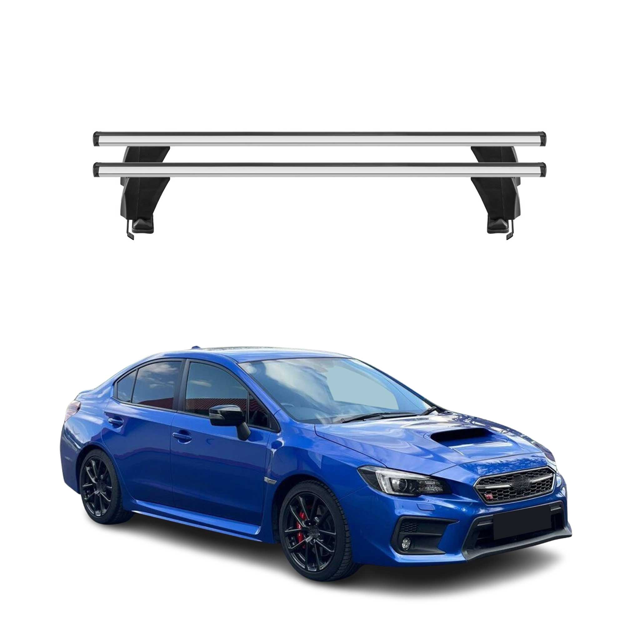 Omac Dachträger Querträger Alu Für Subaru Wrx Sti 2017-2021 – Abschließbar – T-nut – City-crash-getestet – Max. 50 Kg Silber