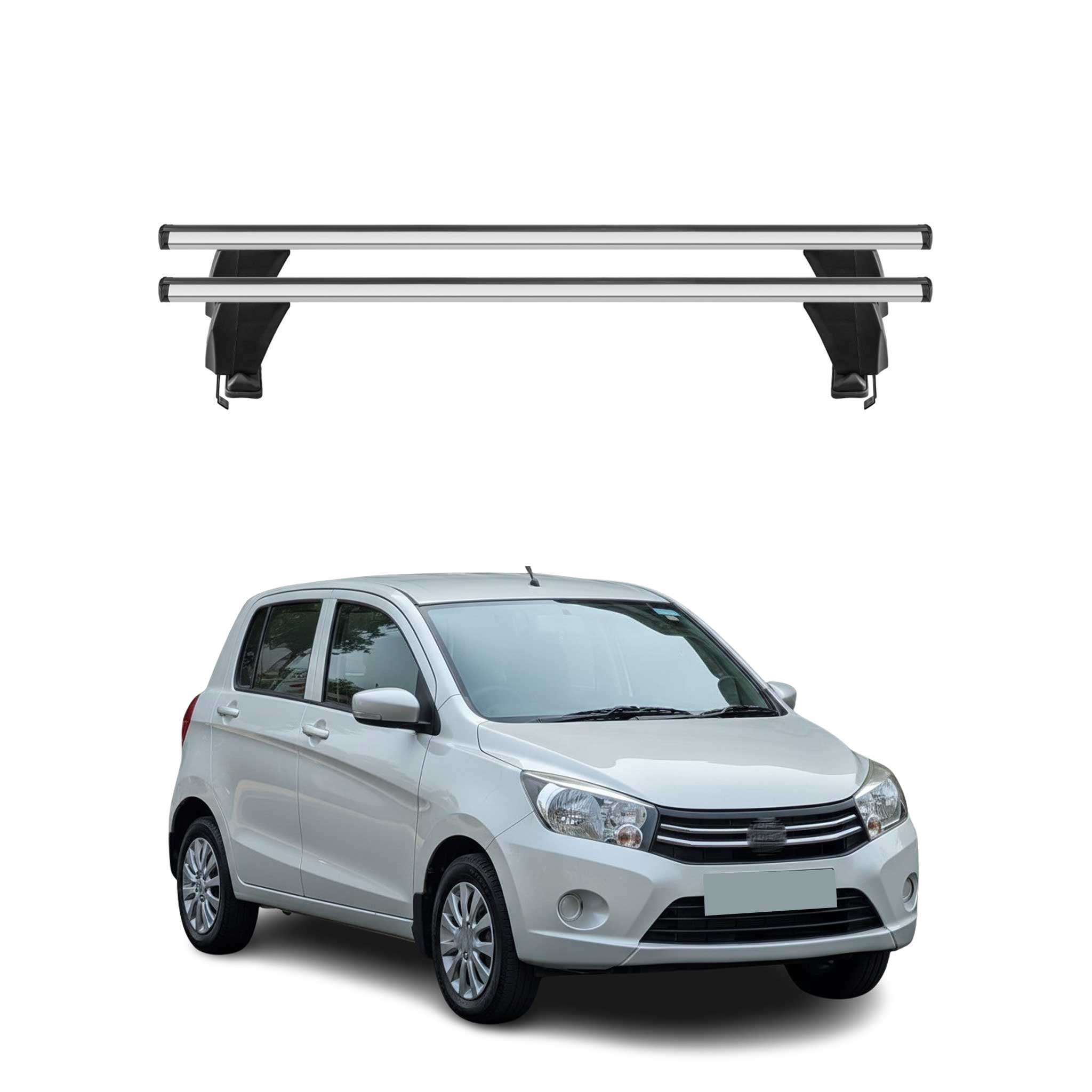 Omac Dachträger Querträger Alu Für Suzuki Celerio 2014-2021 – Abschließbar – T-nut – City-crash-getestet – Max. 50 Kg Silber