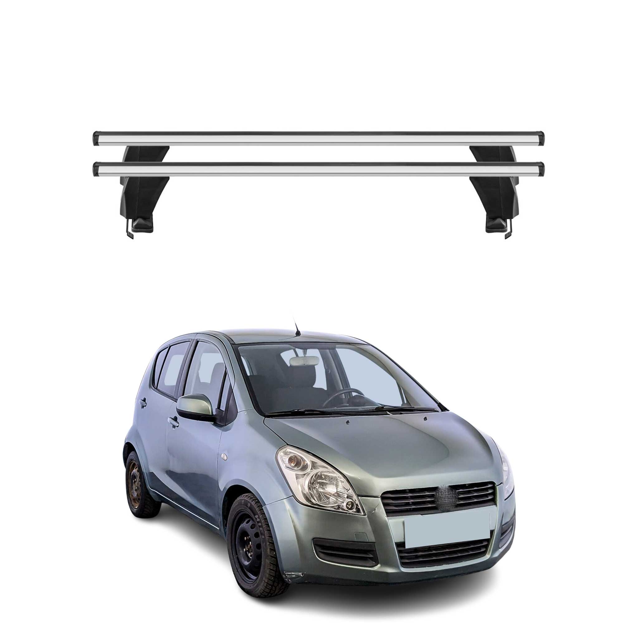 Omac Dachträger Querträger Alu Für Suzuki Splash 2008-2014 – Abschließbar – T-nut – City-crash-getestet – Max. 50 Kg Silber