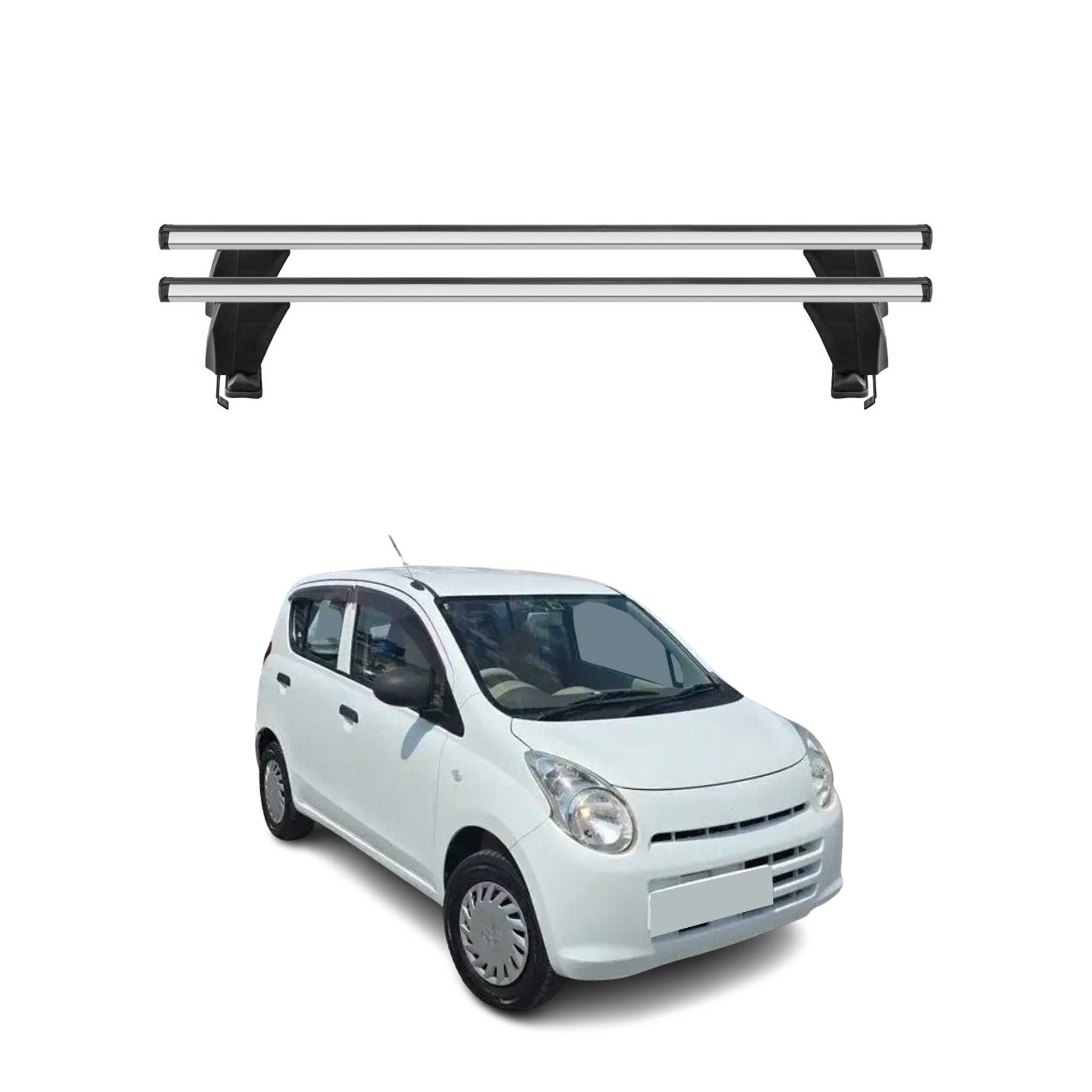 Omac Dachträger Querträger Alu Für Suzuki Alto 2009-2014 – Abschließbar – T-nut – City-crash-getestet – Max. 50 Kg Silber