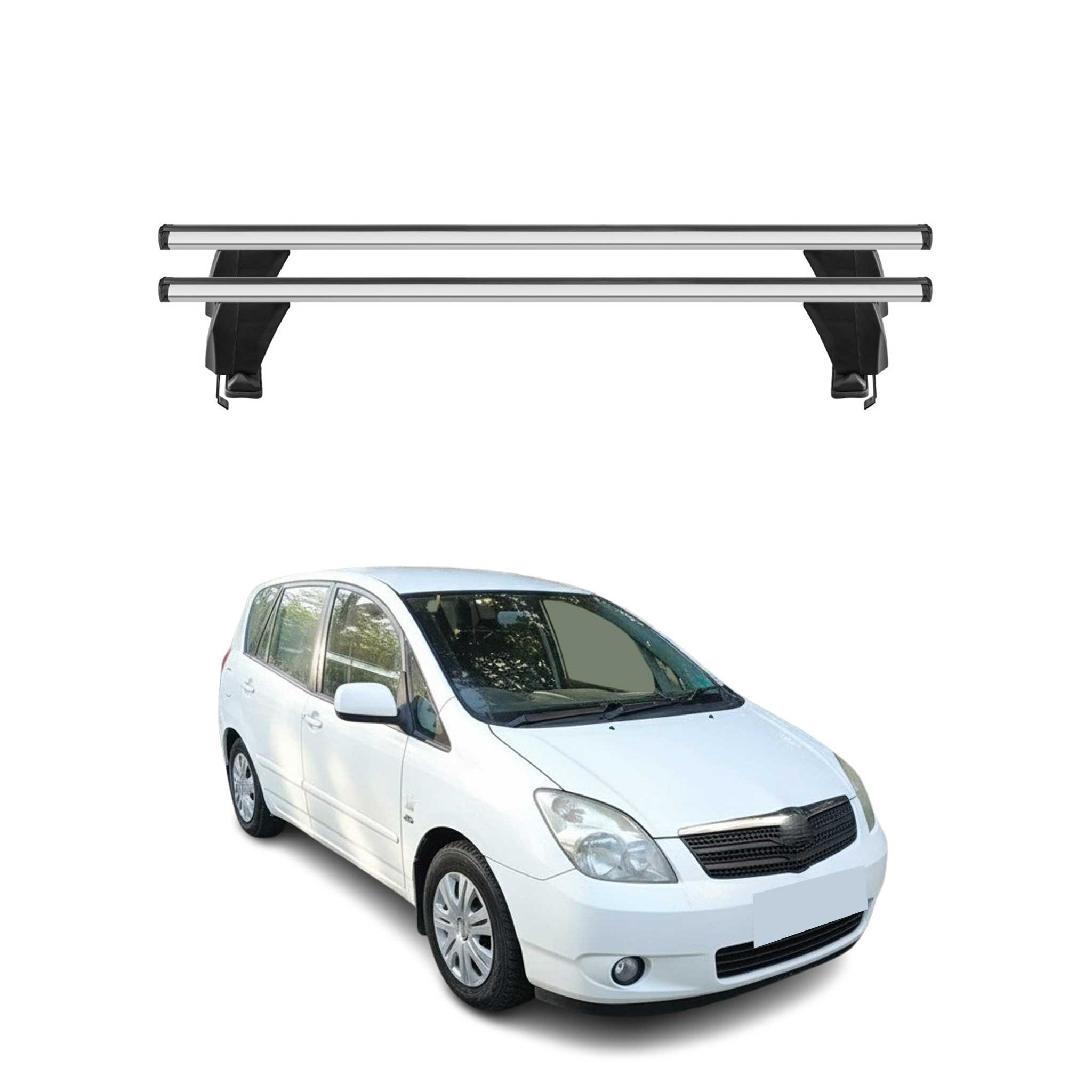 Omac Dachträger Querträger Alu Für Toyota Corolla Verso 2001-2004 – Abschließbar – T-nut – City-crash-getestet – Max. 50 Kg Silber