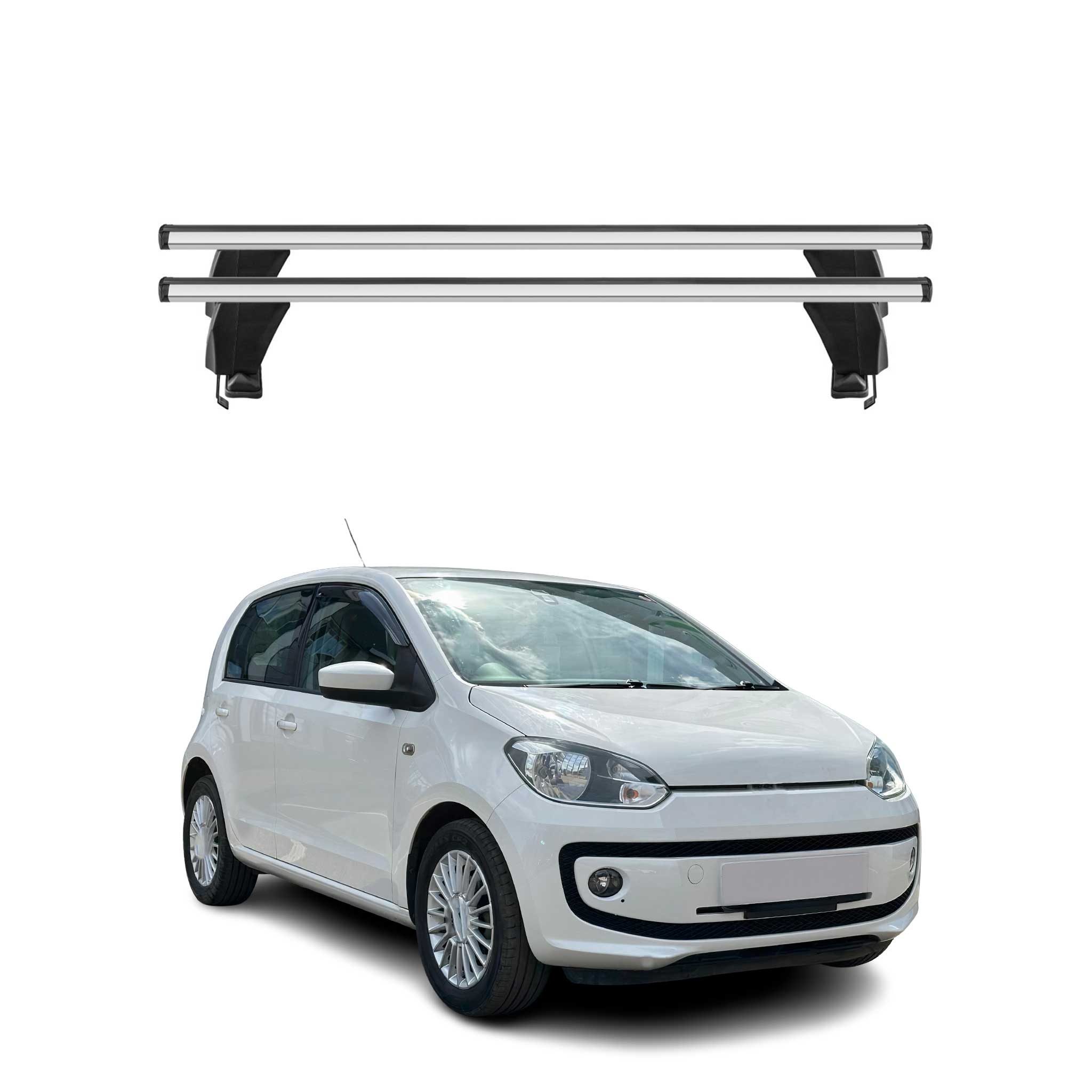 Omac Dachträger Querträger Alu Für Vw Up 2011-2023 – Abschließbar – T-nut – City-crash-getestet – Max. 50 Kg Silber