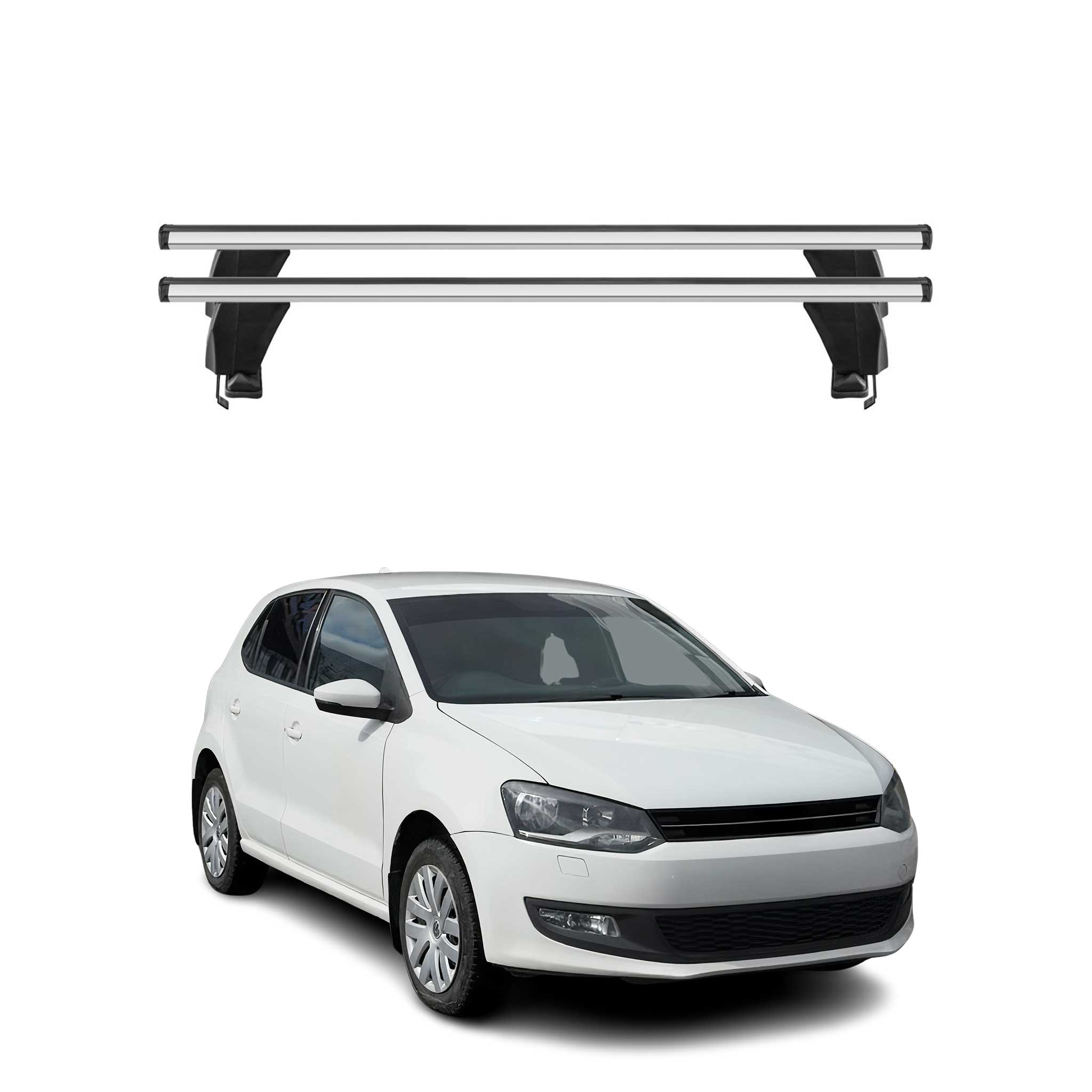 Omac Dachträger Querträger Alu Für Vw Polo Mk5 Cross 2009-2017 – Abschließbar – T-nut – City-crash-getestet – Max. 50 Kg Silber