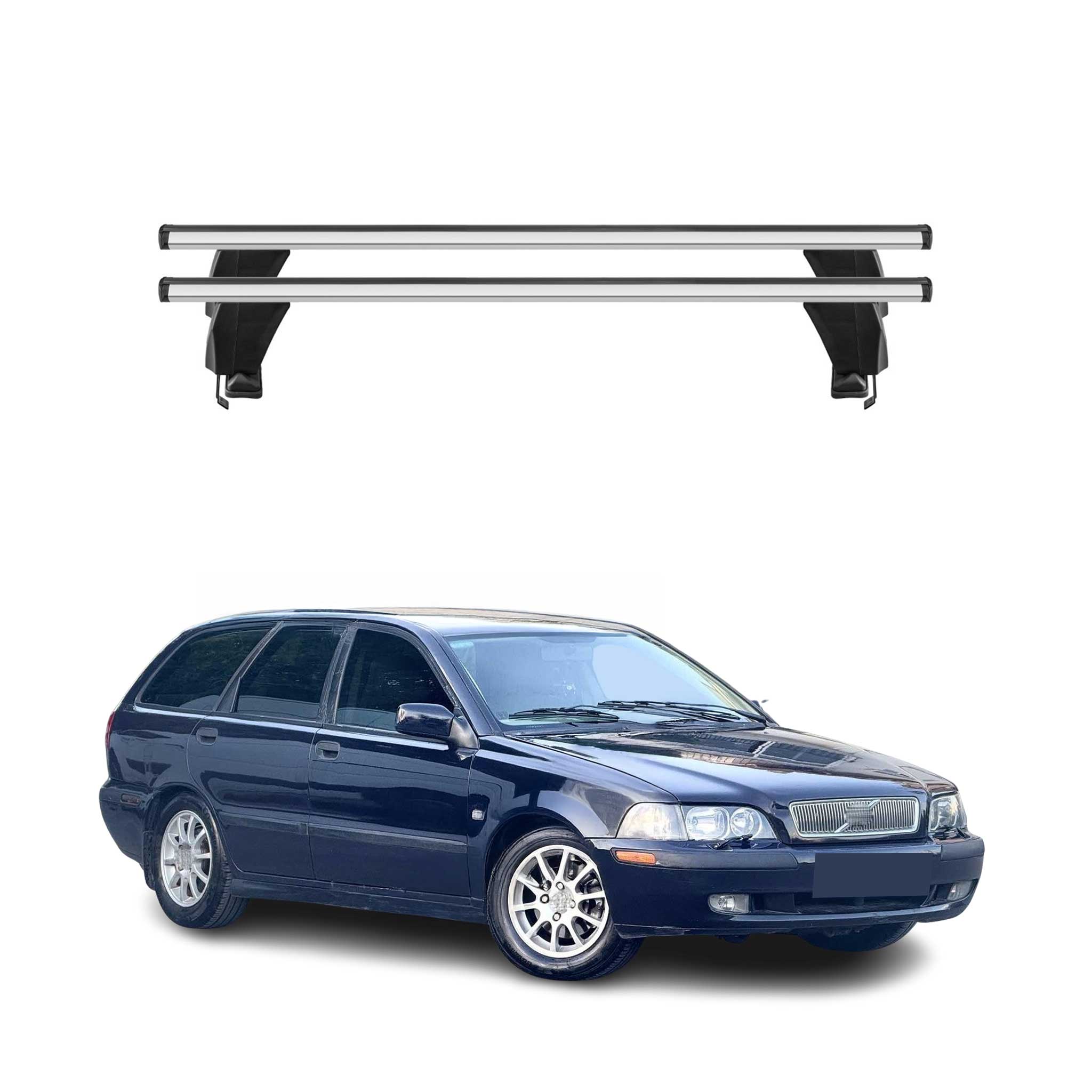 Omac Dachträger Querträger Alu Für Volvo V40 I 1996-2004 – Abschließbar – T-nut – City-crash-getestet – Max. 50 Kg Silber