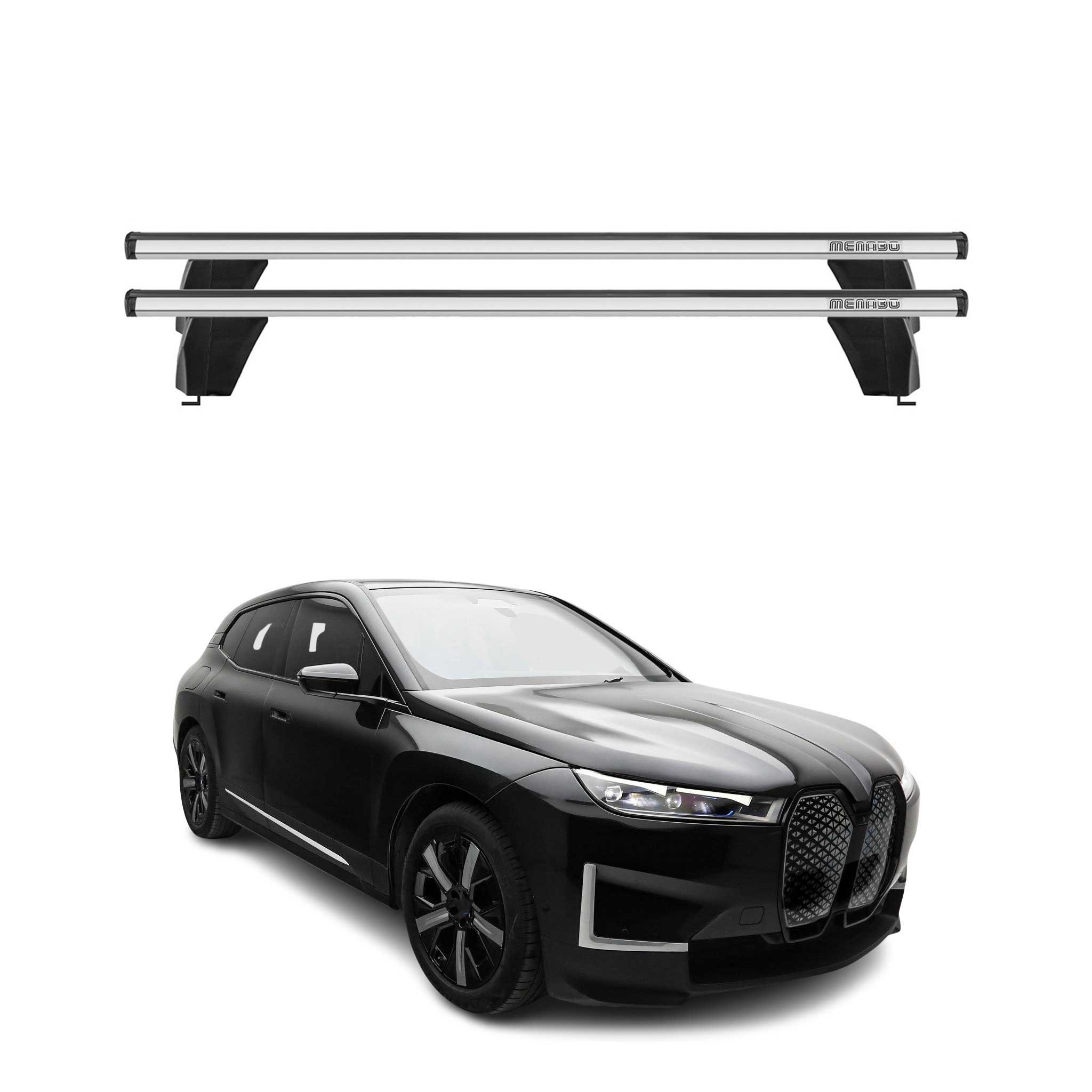 Omac Dachträger Querträger Alu Für Bmw Ix I20 2021-2026 – Abschließbar – T-nut – City-crash-getestet – Max. 75 Kg Silber