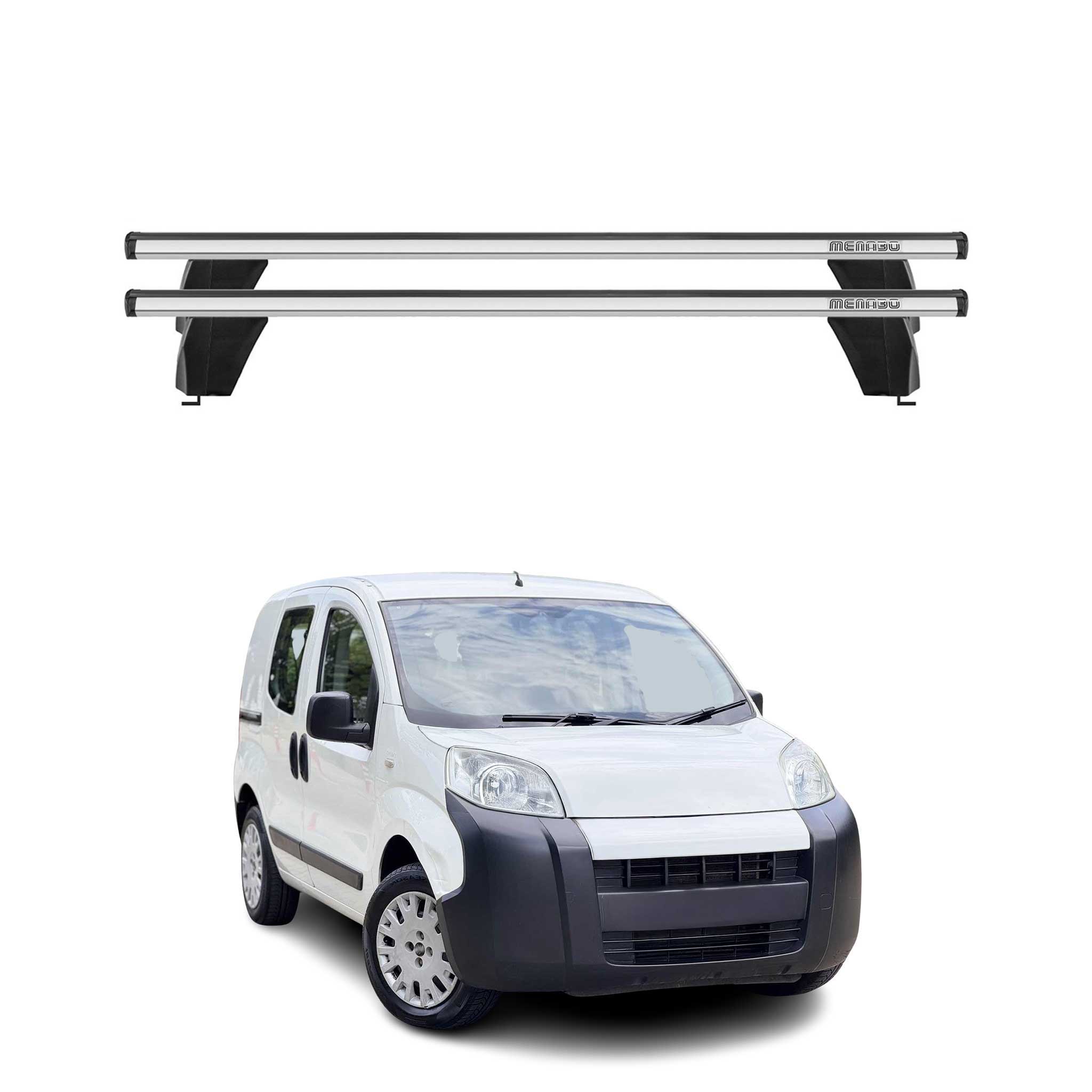 Omac Dachträger Querträger Alu Für Citroen Nemo 2008-2017 – Abschließbar – T-nut – City-crash-getestet – Max. 75 Kg Silber