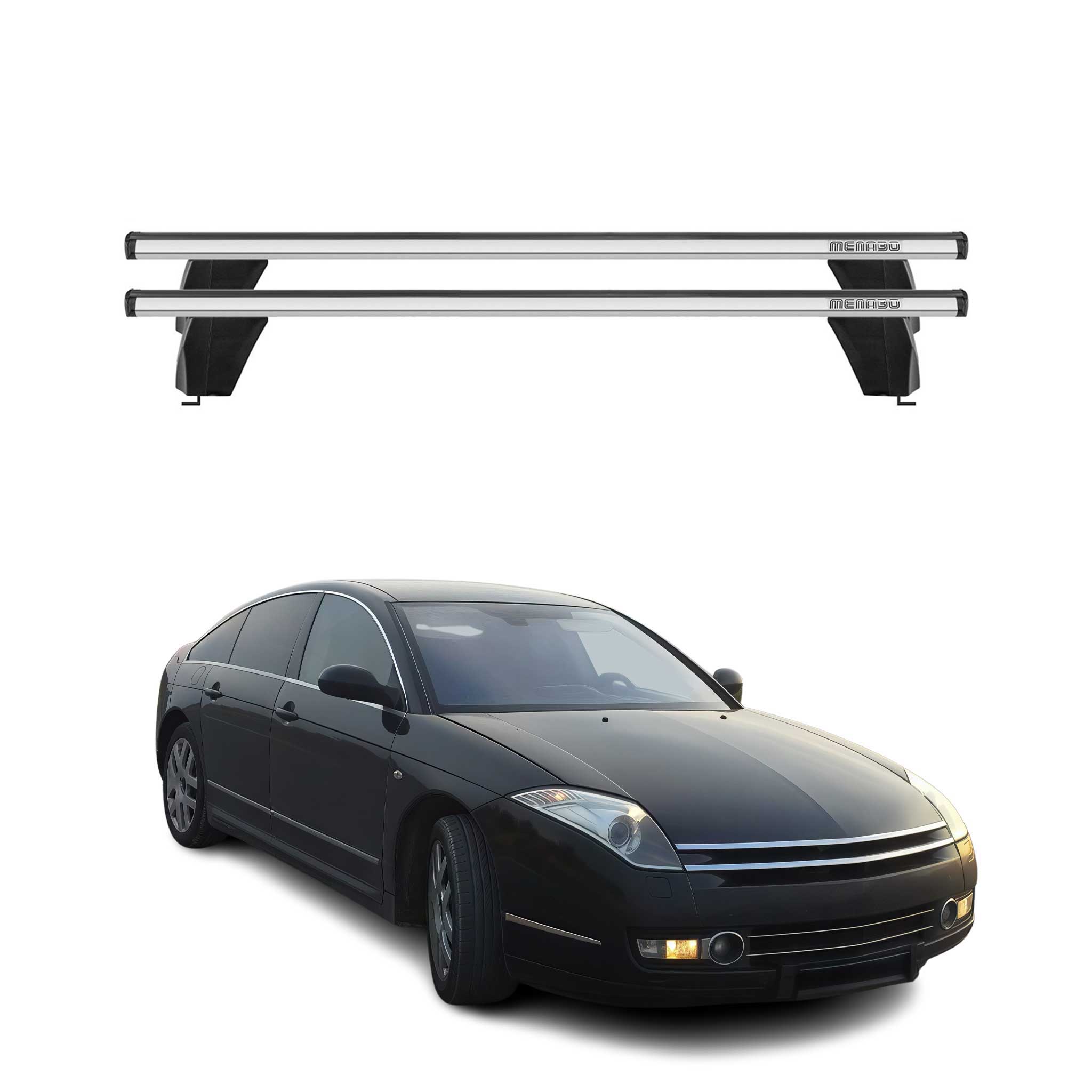 Omac Dachträger Querträger Alu Für Citroen C6 2006-2012 – Abschließbar – T-nut – City-crash-getestet – Max. 75 Kg Silber