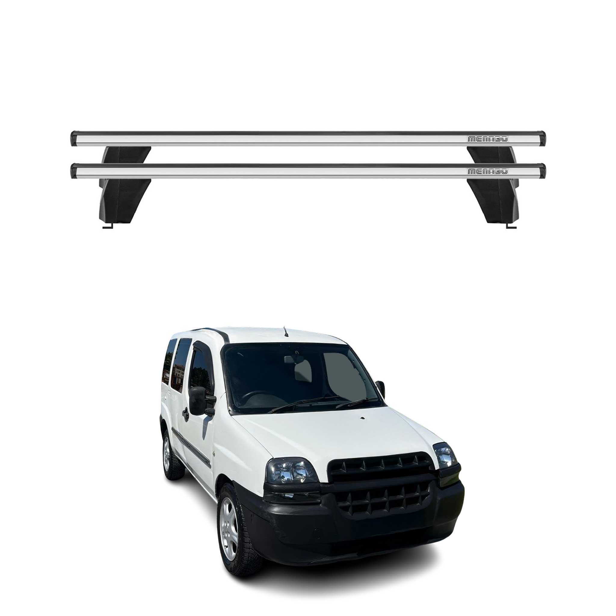 Omac Dachträger Querträger Alu Für Fiat Doblo I 2000-2010 – Abschließbar – T-nut – City-crash-getestet – Max. 75 Kg Silber