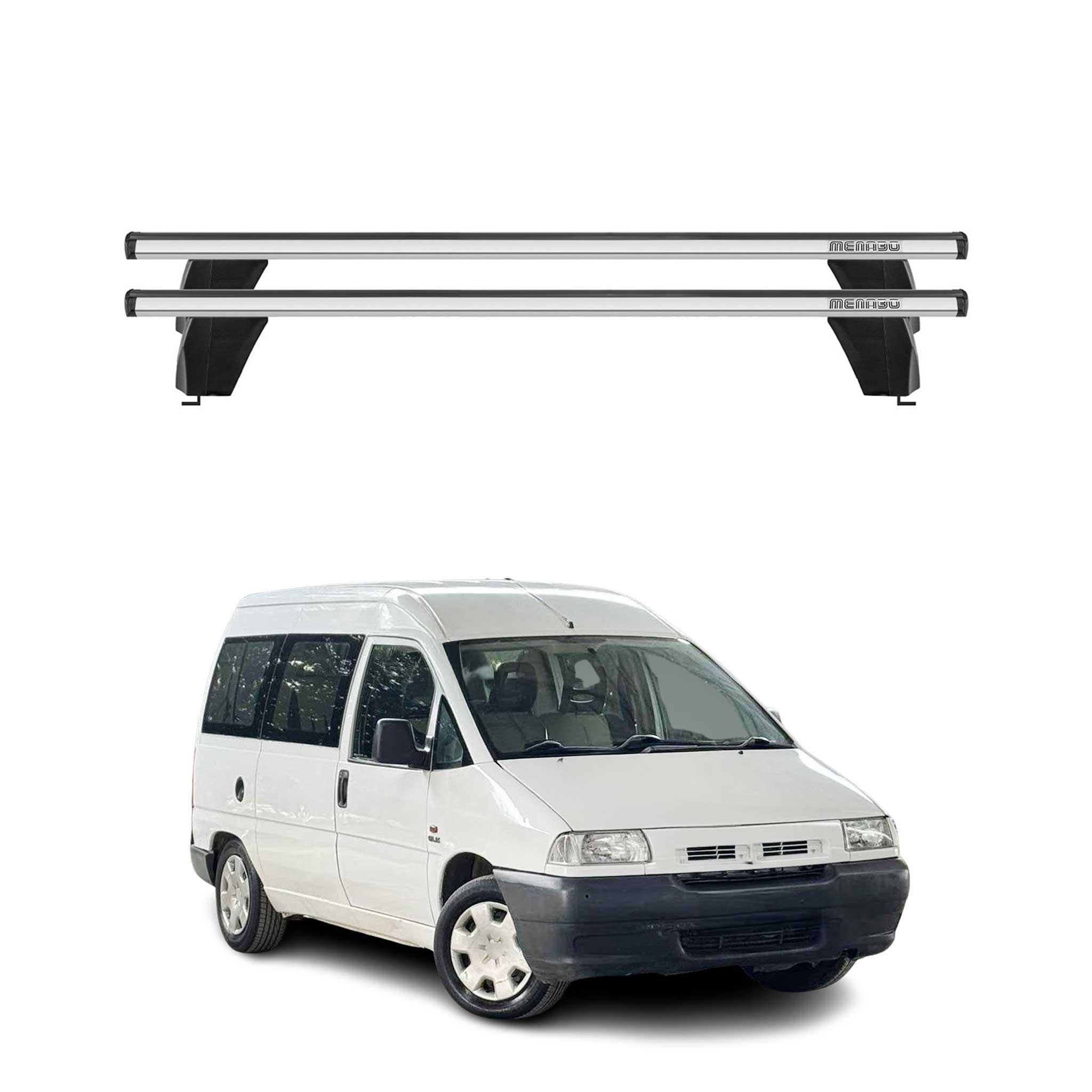 Omac Dachträger Querträger Alu Für Fiat Scudo 1996-2007 – Abschließbar – T-nut – City-crash-getestet – Max. 75 Kg Silber