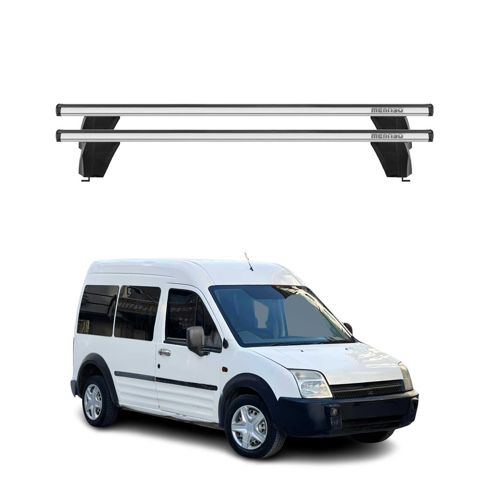 Omac Dachträger Querträger Alu Für Ford Transit Connect I 2003-2013 – Abschließbar – T-nut – City-crash-getestet – Max. 75 Kg Silber