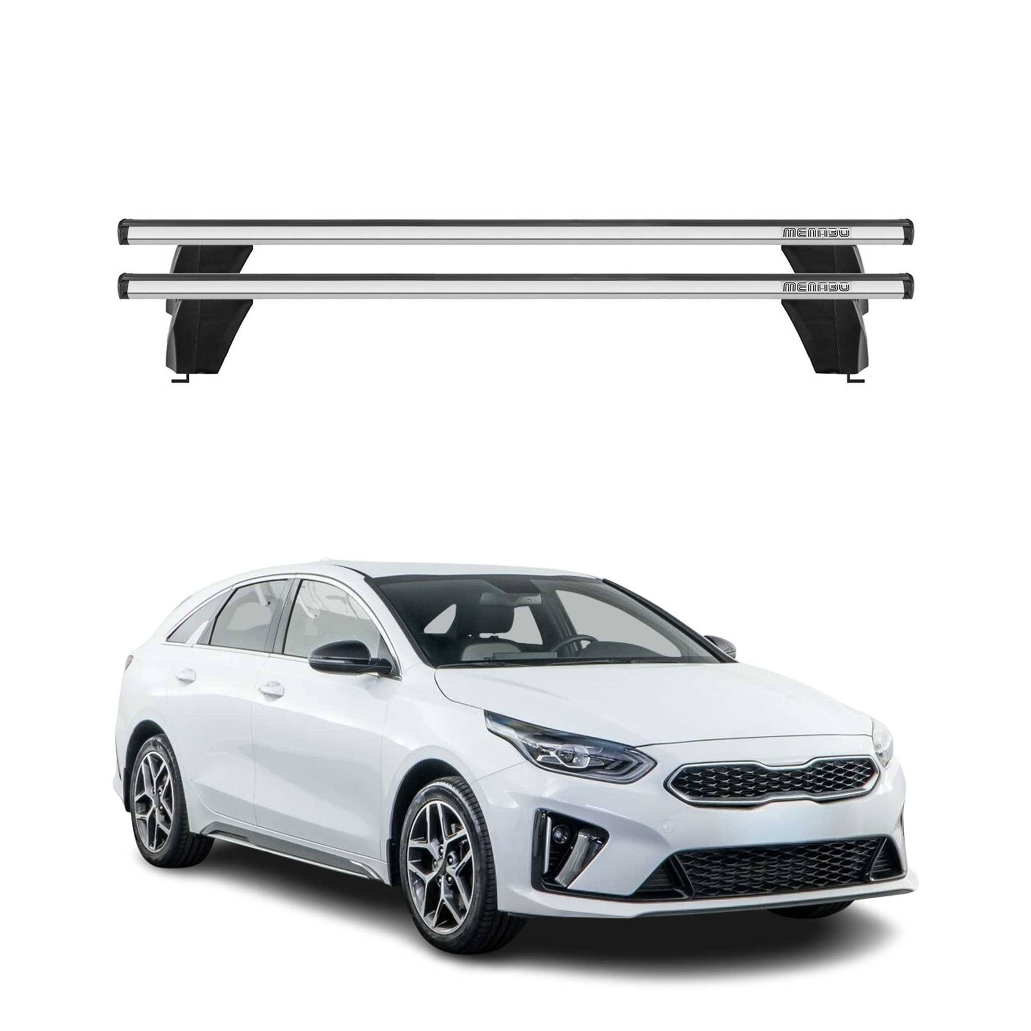 Omac Dachträger Querträger Alu Für Kia Proceed 2019-2026 – Abschließbar – T-nut – City-crash-getestet – Max. 75 Kg Silber