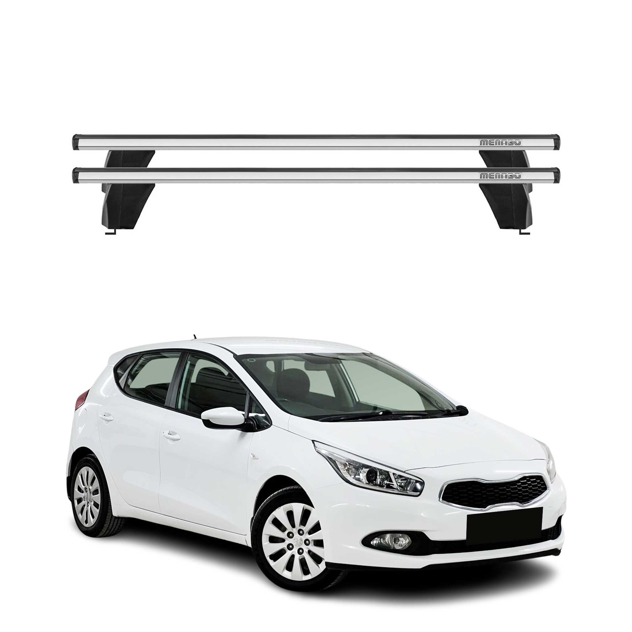 Omac Dachträger Querträger Alu Für Kia Ceed Ii 2012-2018 – Abschließbar – T-nut – City-crash-getestet – Max. 75 Kg Silber