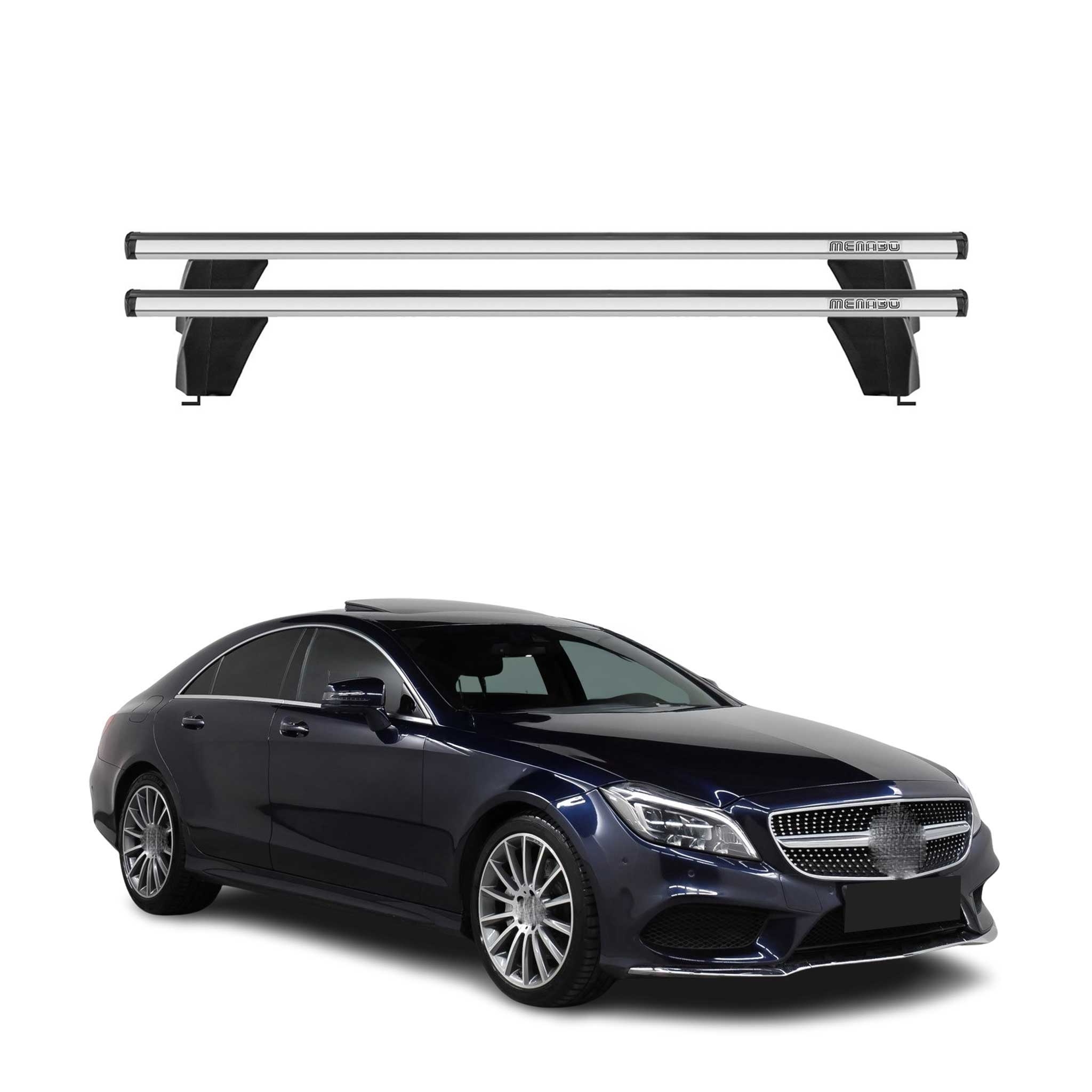 Omac Dachträger Querträger Alu Für Mercedes Cls C218 2011-2017 – Abschließbar – T-nut – City-crash-getestet – Max. 75 Kg Silber