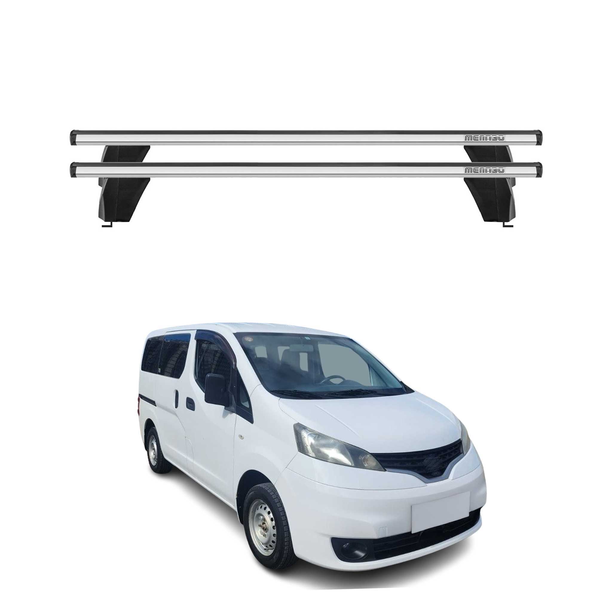 Omac Dachträger Querträger Alu Für Nissan Nv200 2009-2020 – Abschließbar – T-nut – City-crash-getestet – Max. 75 Kg Silber
