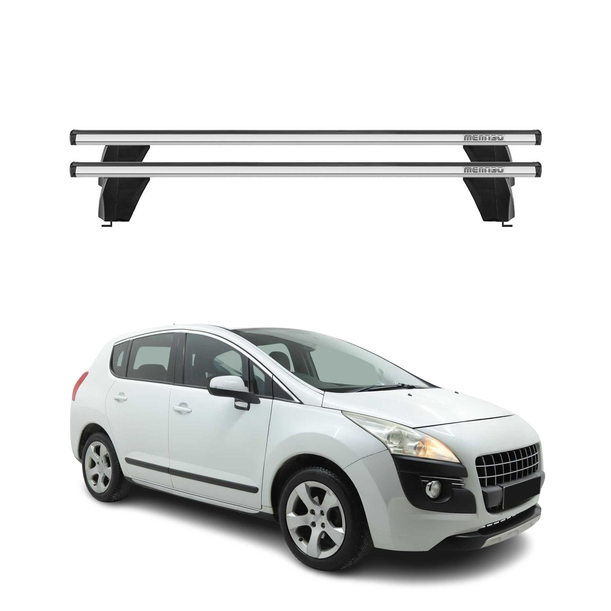 Omac Dachträger Querträger Alu Für Peugeot 3008 I 2008-2016 – Abschließbar – T-nut – City-crash-getestet – Max. 75 Kg Silber