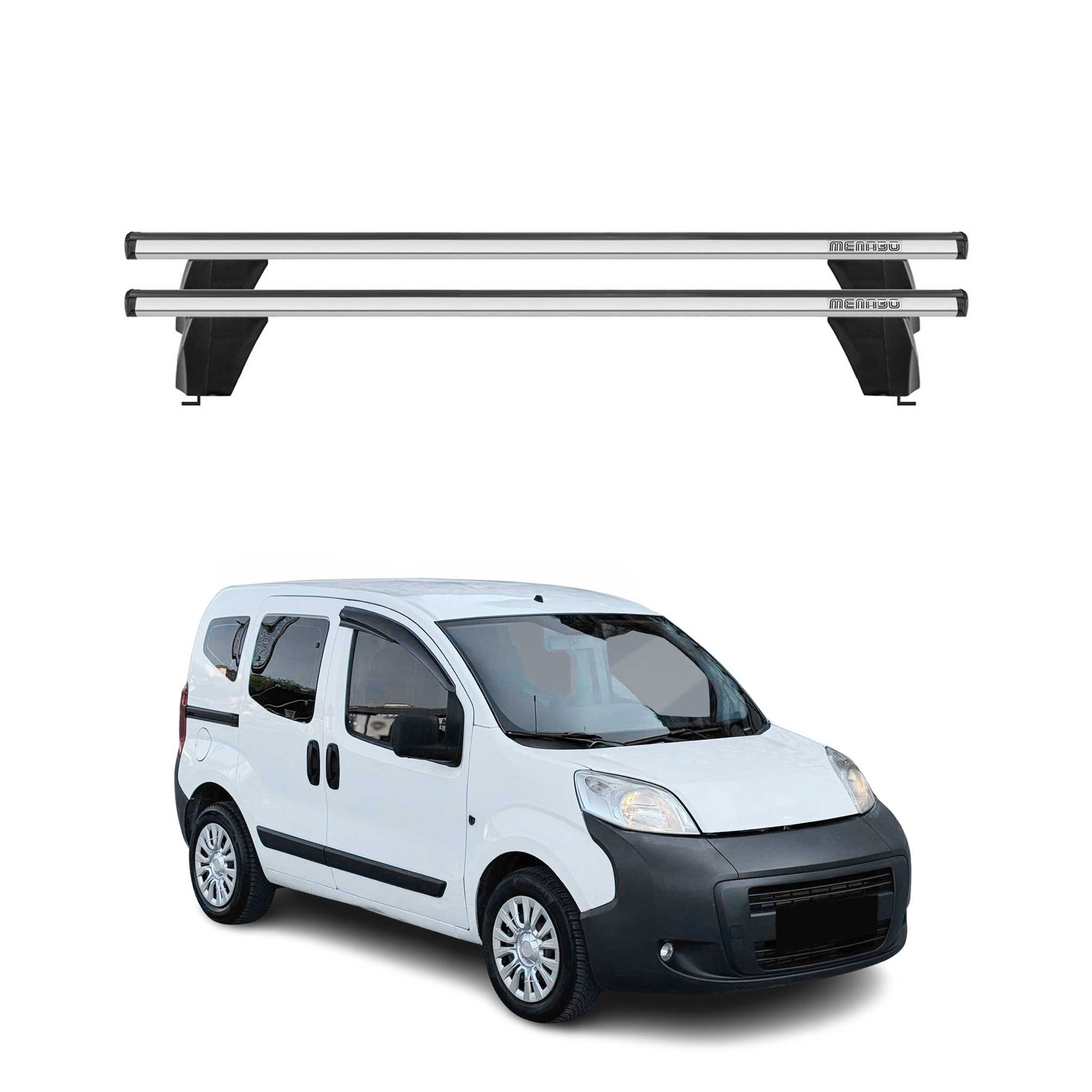 Omac Dachträger Querträger Alu Für Peugeot Bipper 2008-2017 – Abschließbar – T-nut – City-crash-getestet – Max. 75 Kg Silber