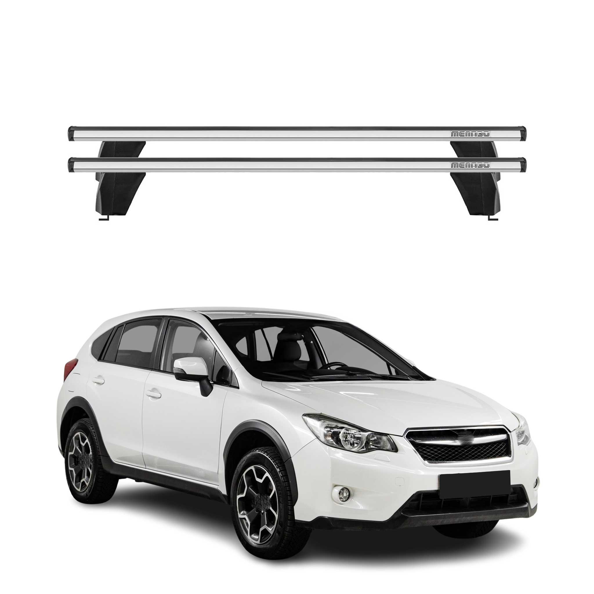 Omac Dachträger Querträger Alu Für Subaru Xv I 2012-2017 – Abschließbar – T-nut – City-crash-getestet – Max. 75 Kg Silber
