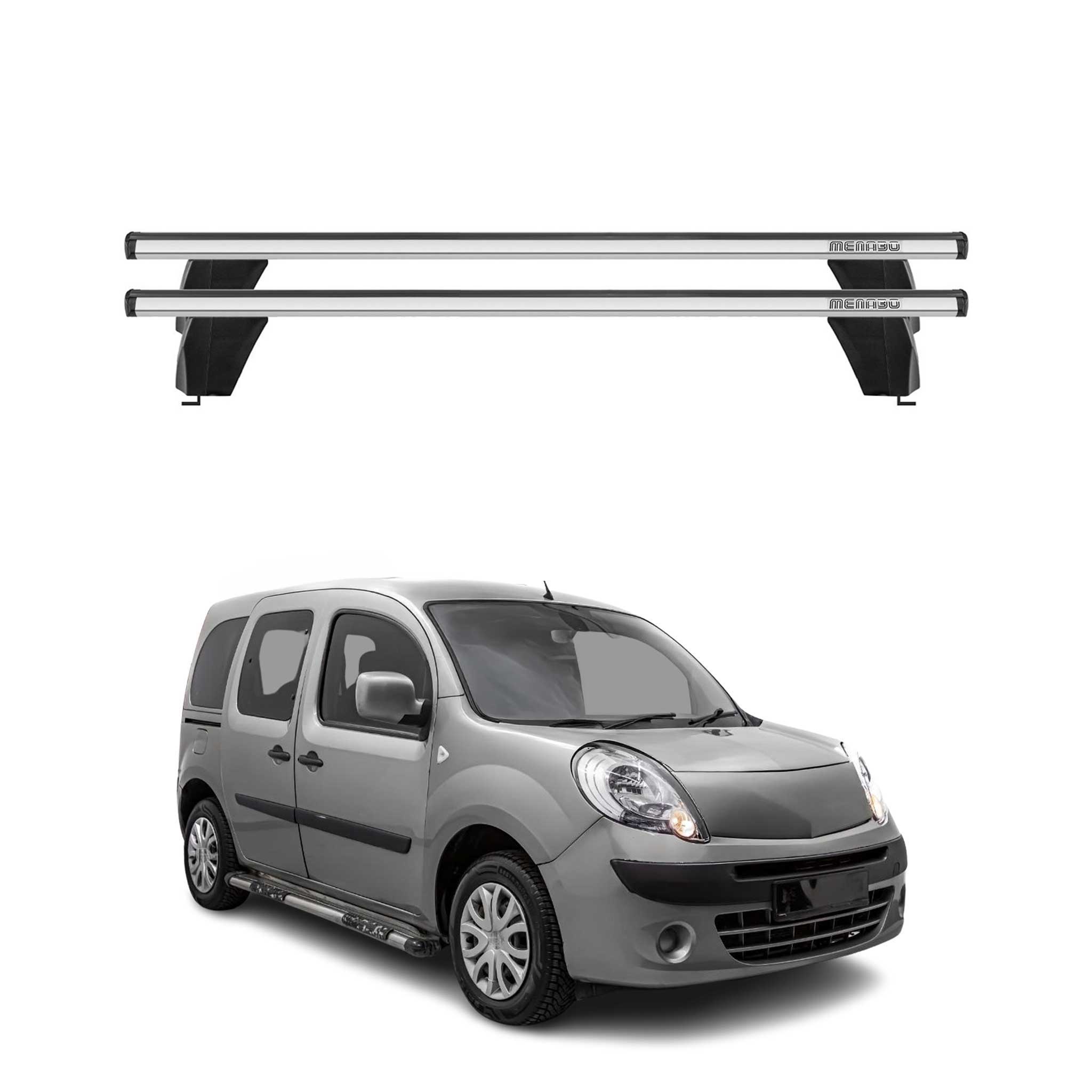 Omac Dachträger Querträger Alu Für Renault Kangoo Express 2007-2026 – Abschließbar – T-nut – City-crash-getestet – Max. 75 Kg Silber