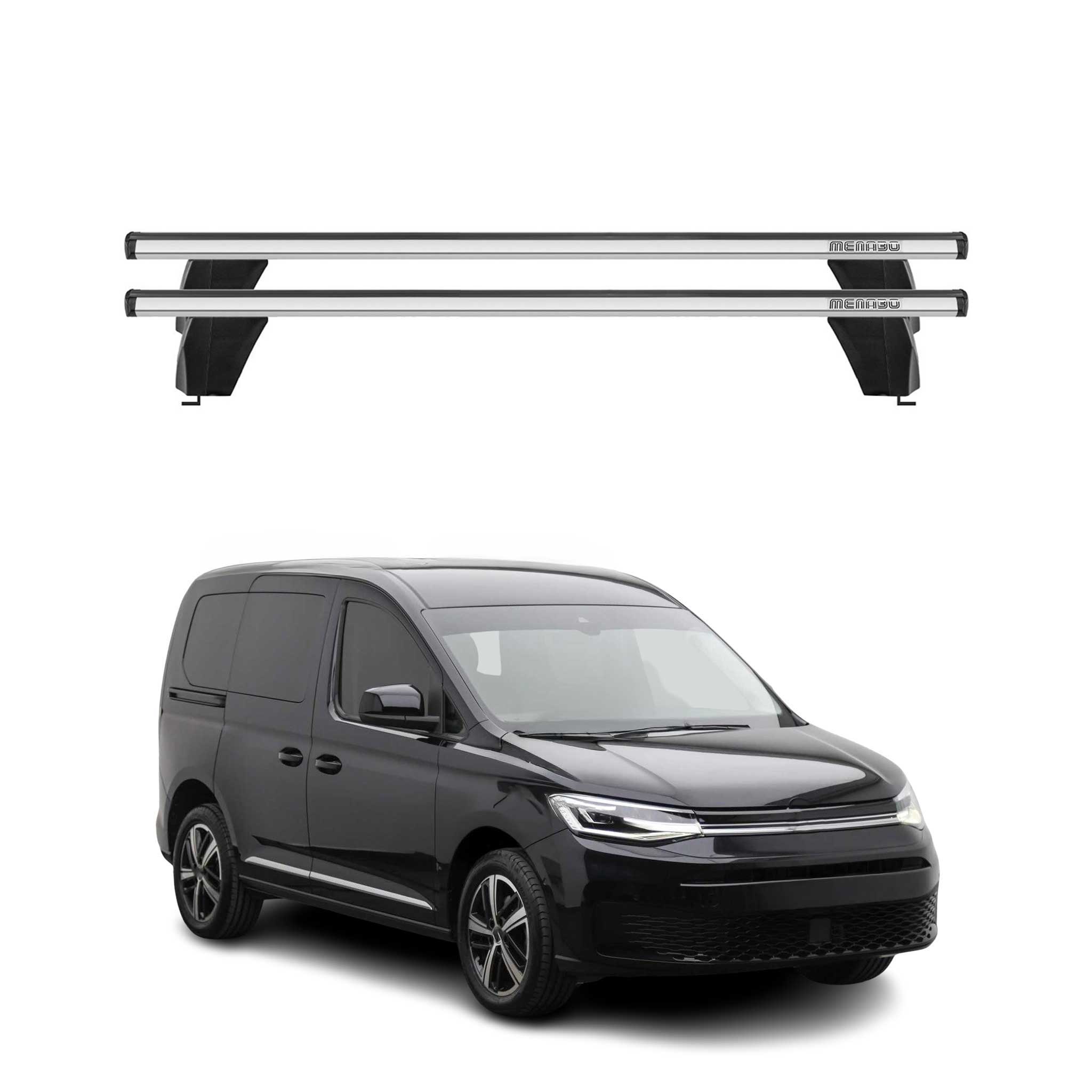 Omac Dachträger Querträger Alu Für Vw Caddy Iv 2020-2026 – Abschließbar – T-nut – City-crash-getestet – Max. 75 Kg Silber