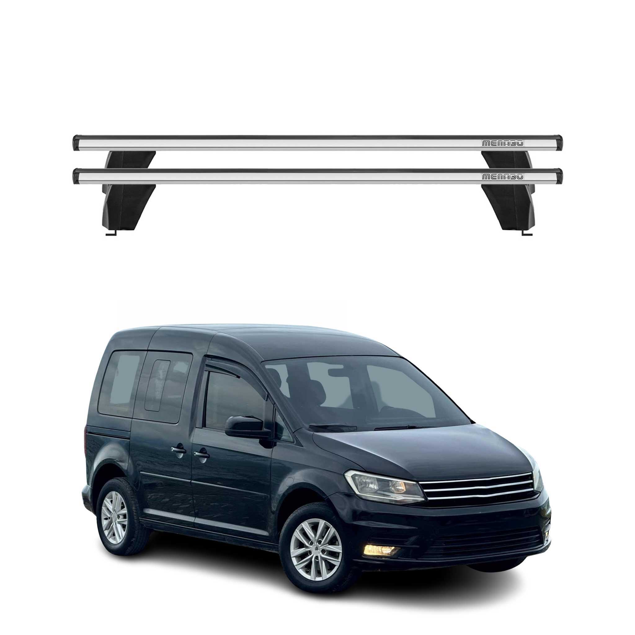 Omac Dachträger Querträger Alu Für Vw Caddy Life 2015-2020 – Abschließbar – T-nut – City-crash-getestet – Max. 75 Kg Silber