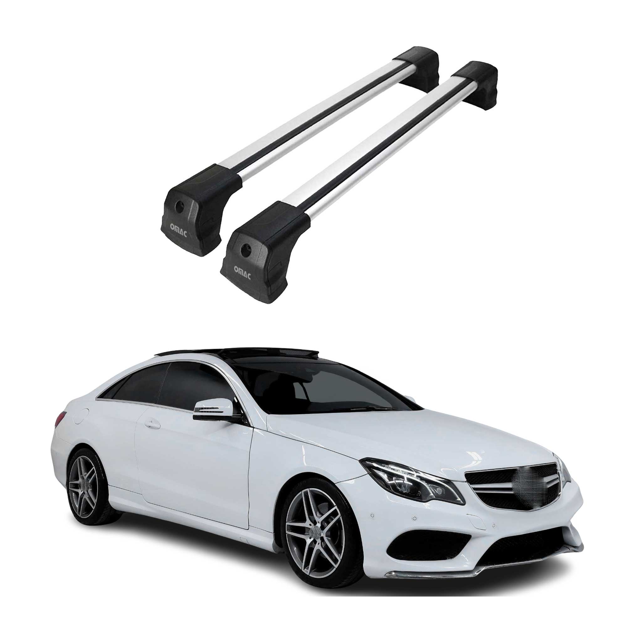 Omac Dachträger Querträger Kompatibel Mit Mercedes E Klasse C207 Coupe 2009-2017 – 2 Stangen – Abschließbar – Aluminium Silber