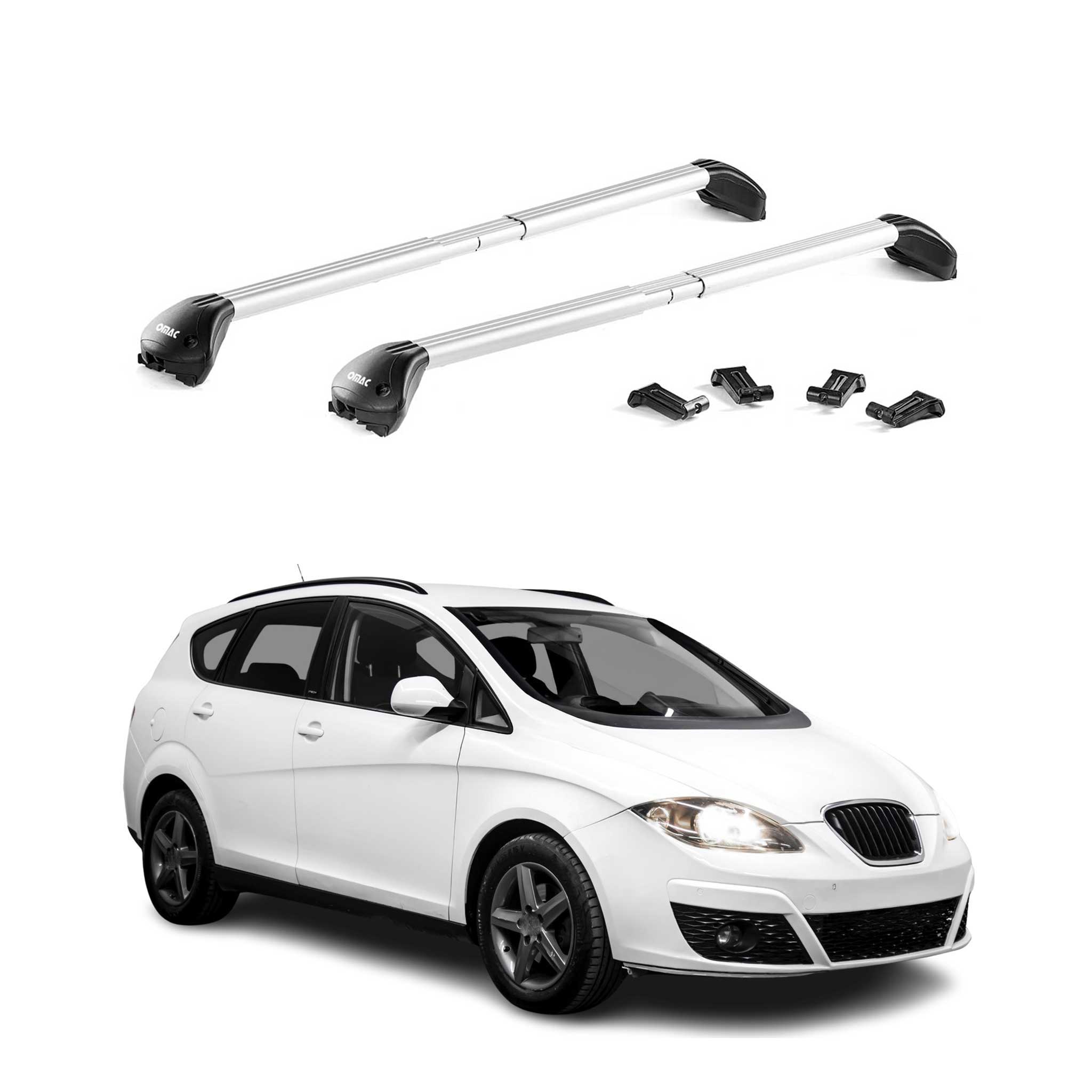 Omac Dachträger Querträger Tüv Geprüft Für Seat Altea Freetrack / Xl 2007-2015 – Abschließbar (4 Schlösser) – Max 100 Kg – Robuste Befestigung Silber