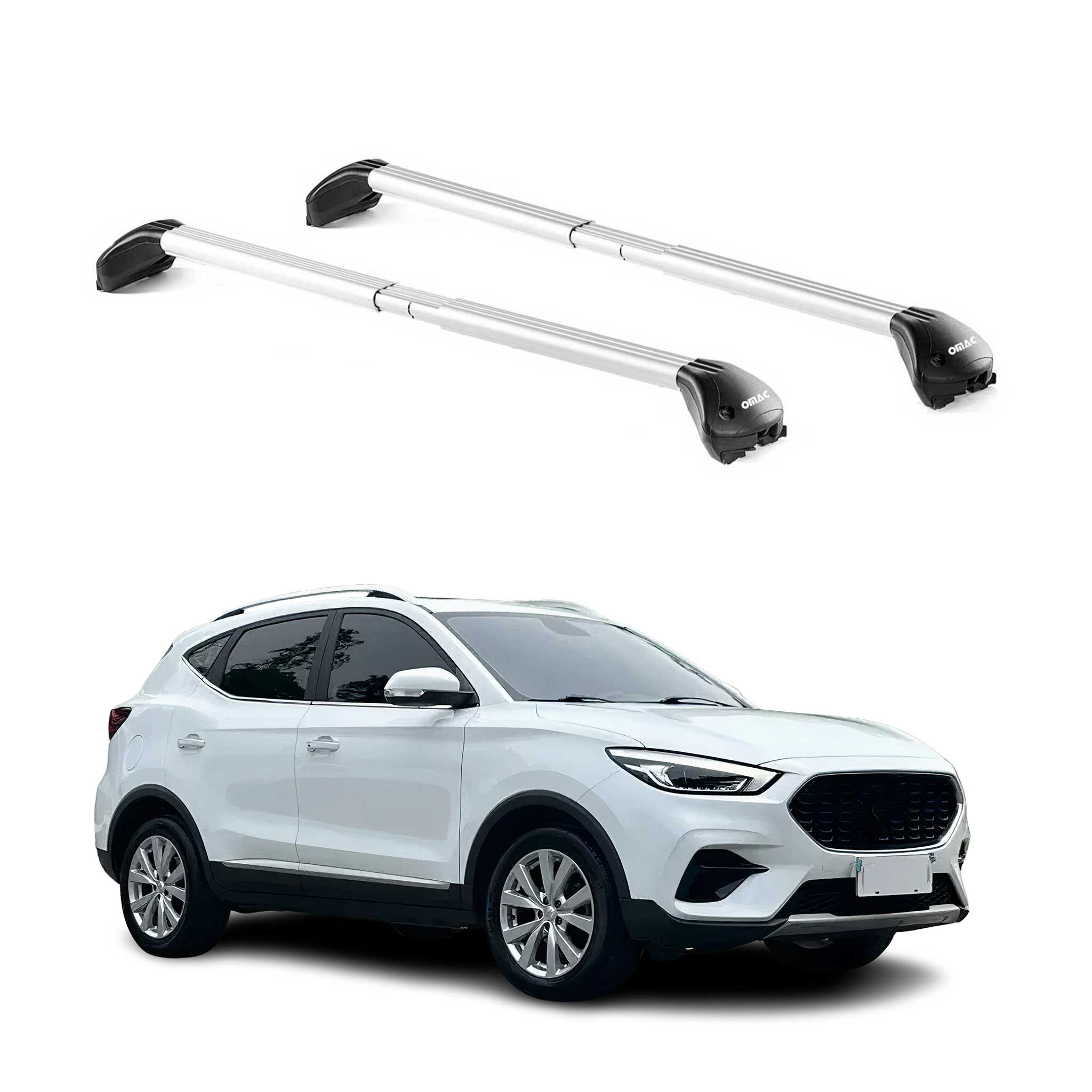 Omac Dachträger Querträger Tüv Geprüft Für Mg Zs Mk1 / Zs Ev 2017-2026 – Abschließbar (4 Schlösser) – Max 100 Kg – Edelstahlband + Gummischutz Silber