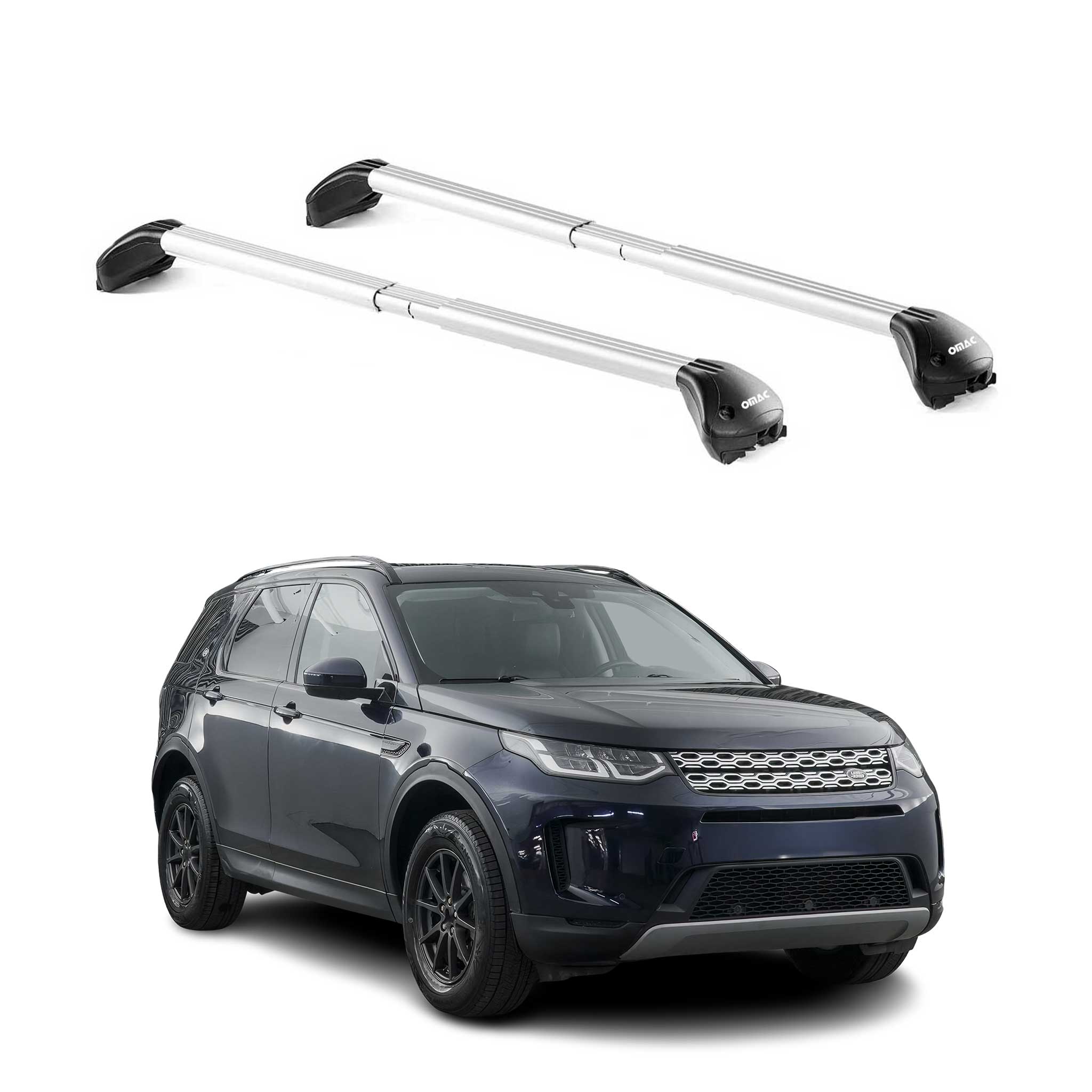 Omac Dachträger Querträger Tüv Geprüft Für Land Rover Discovery Sport L550 2015-2026 – Abschließbar (4 Schlösser) – Max 100 Kg – Edelstahlband + Gummischutz Silber