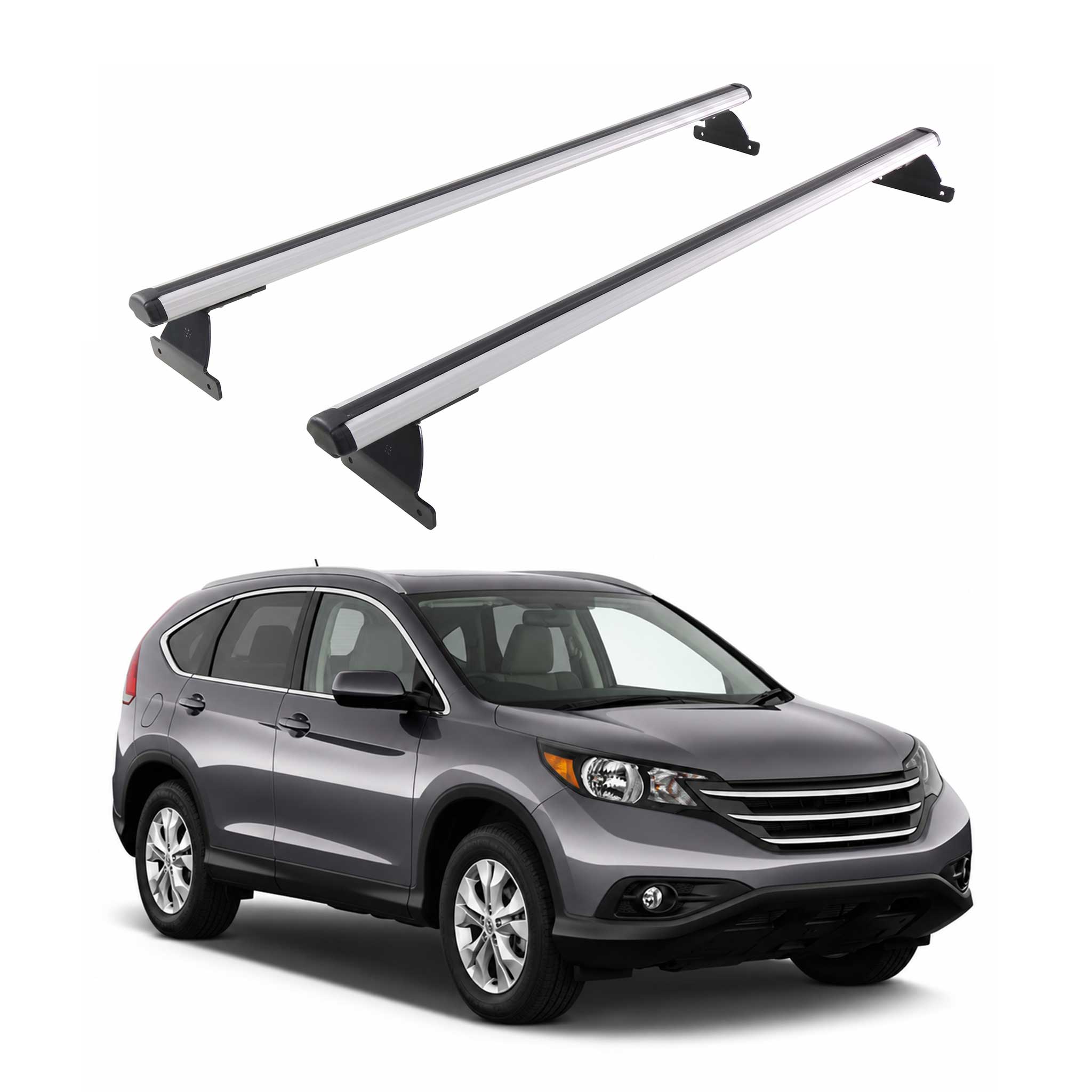 Omac Heavy Duty Dachträger Querträger Kompatibel Mit Honda Cr-v Iv 2013-2018 – 2 Stangen – Aluminium Silber