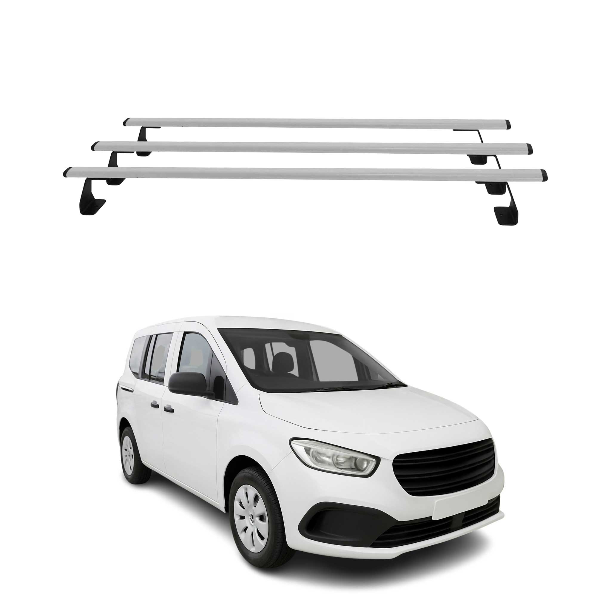 Omac Heavy Duty Dachträger Querträger Kompatibel Mit Mercedes Citan W420 2021-2026 – 3 Stangen – Stahl Silber