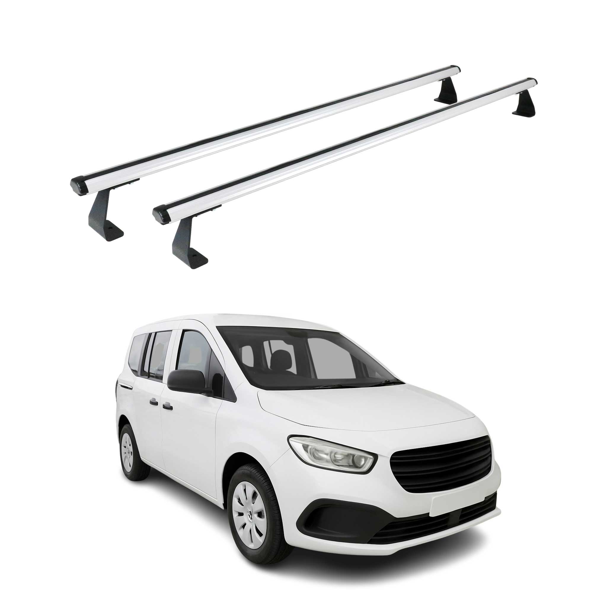 Omac Heavy Duty Dachträger Querträger Kompatibel Mit Mercedes Citan W420 2021-2026 – 2 Stangen – Aluminium Silber