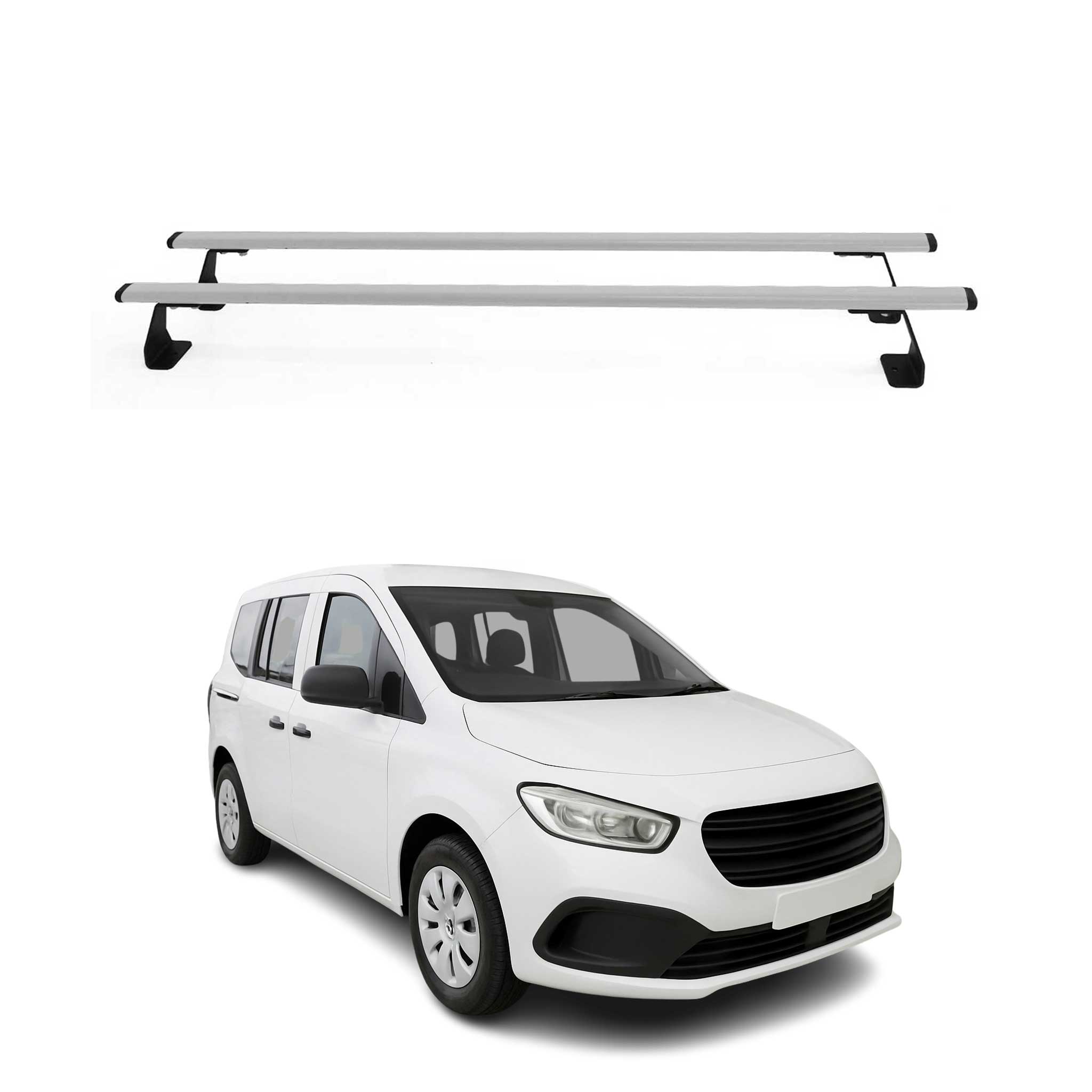 Omac Heavy Duty Dachträger Querträger Kompatibel Mit Mercedes Citan W420 2021-2026 – 2 Stangen – Stahl Silber