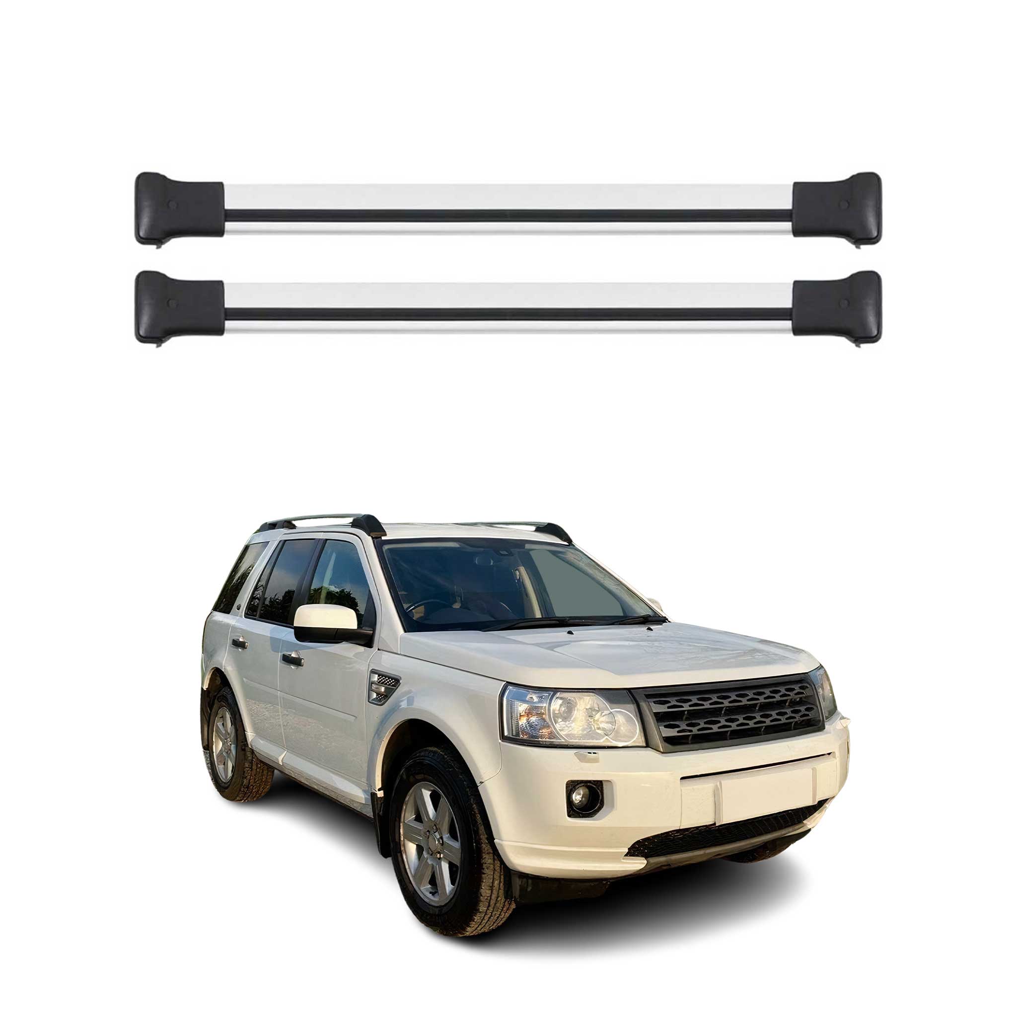 Omac Aluminium Dachträger Querträger Für Land Rover Freelander Ii L359 2007-2015 – Max. 75 Kg – 2 Stangen Silber
