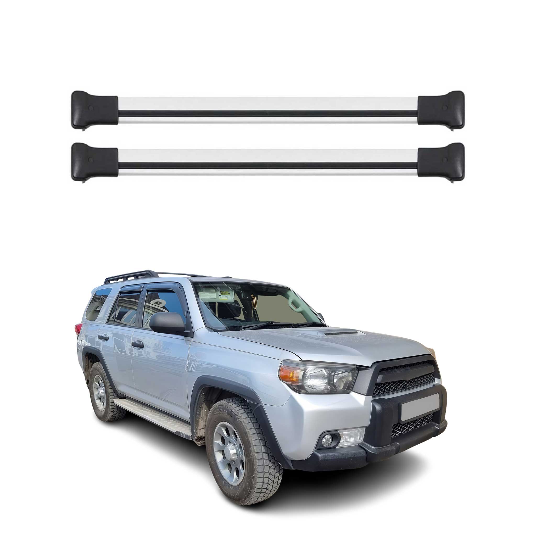 Omac Aluminium Dachträger Querträger Für Toyota 4runner V 2009-2024 – Max. 75 Kg – 2 Stangen Silber