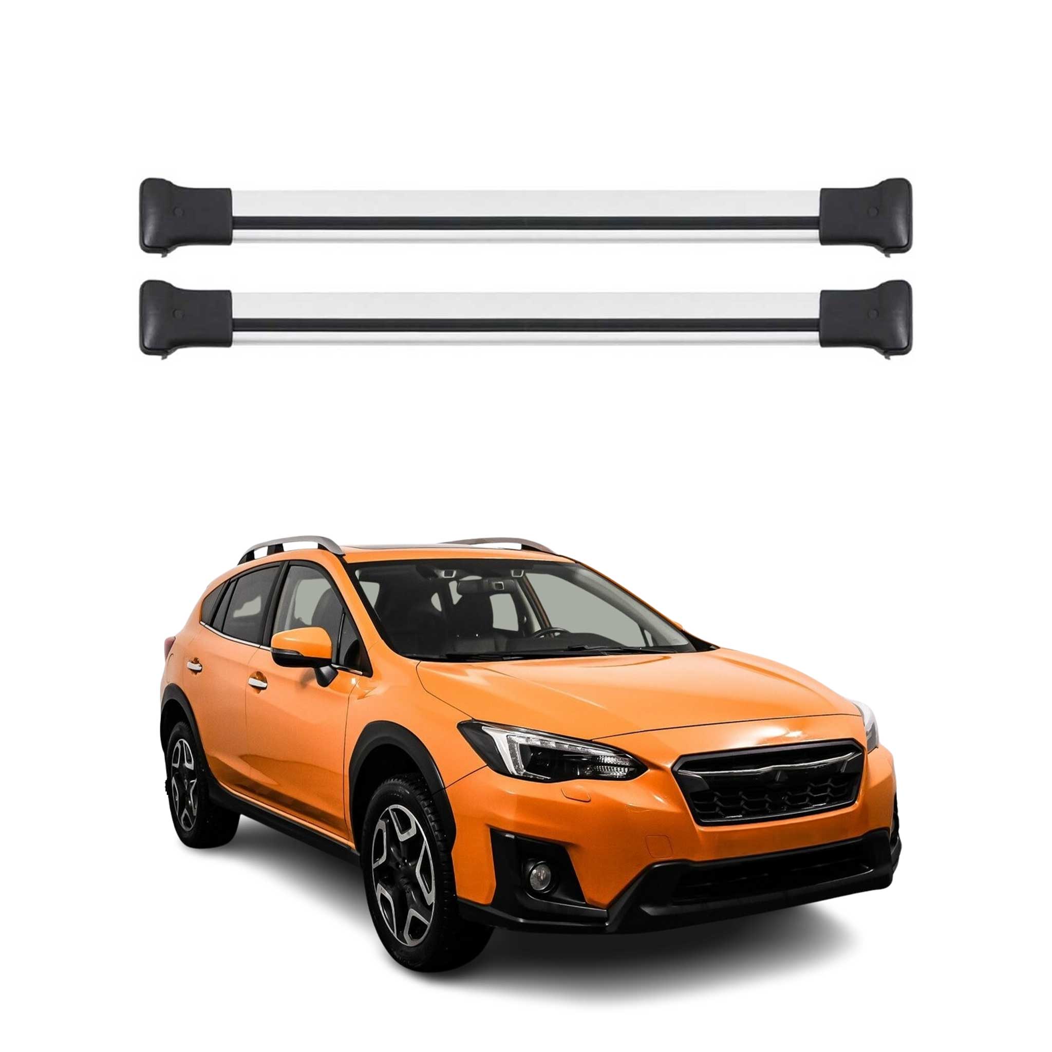 Omac Aluminium Dachträger Querträger Für Subaru Xv I 2012-2017 – Max. 75 Kg – 2 Stangen Silber