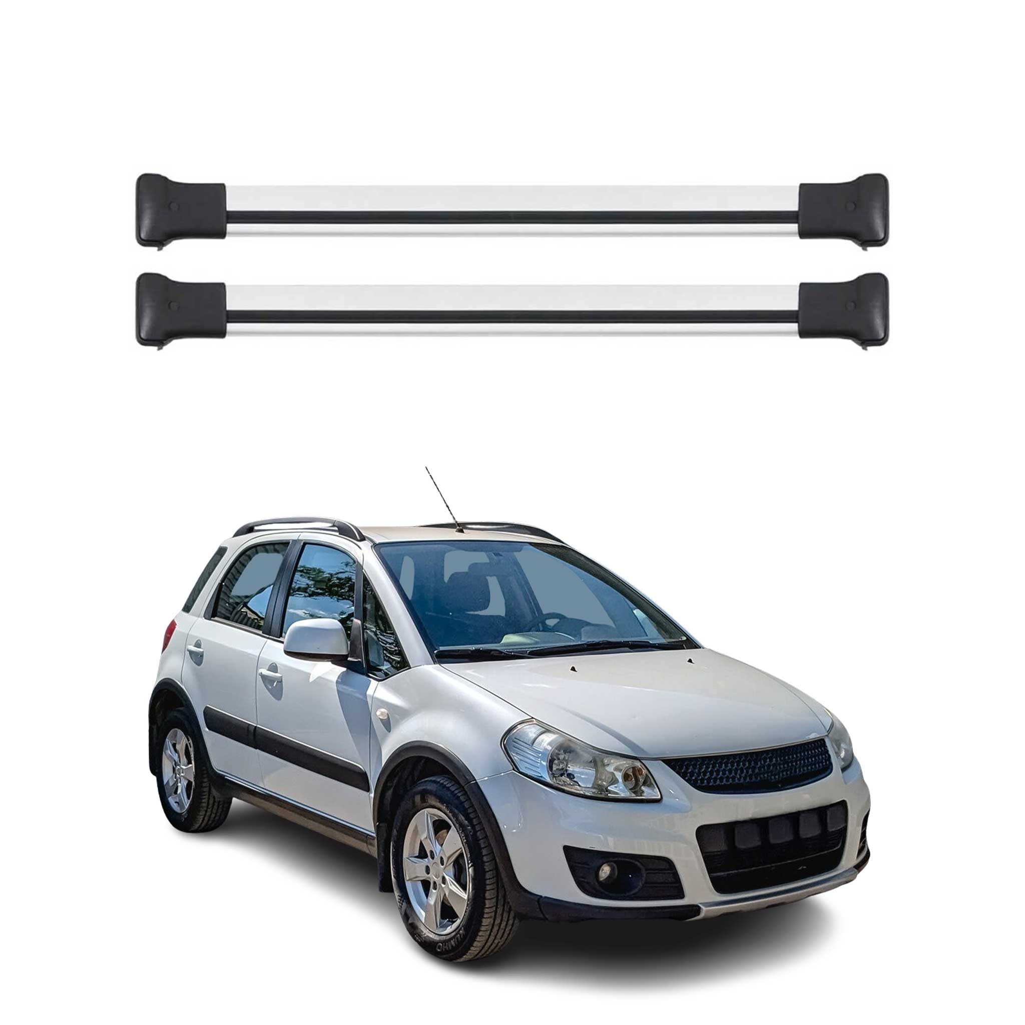 Omac Aluminium Dachträger Querträger Für Suzuki Sx4 I 2006-2013 – Max. 75 Kg – 2 Stangen Silber
