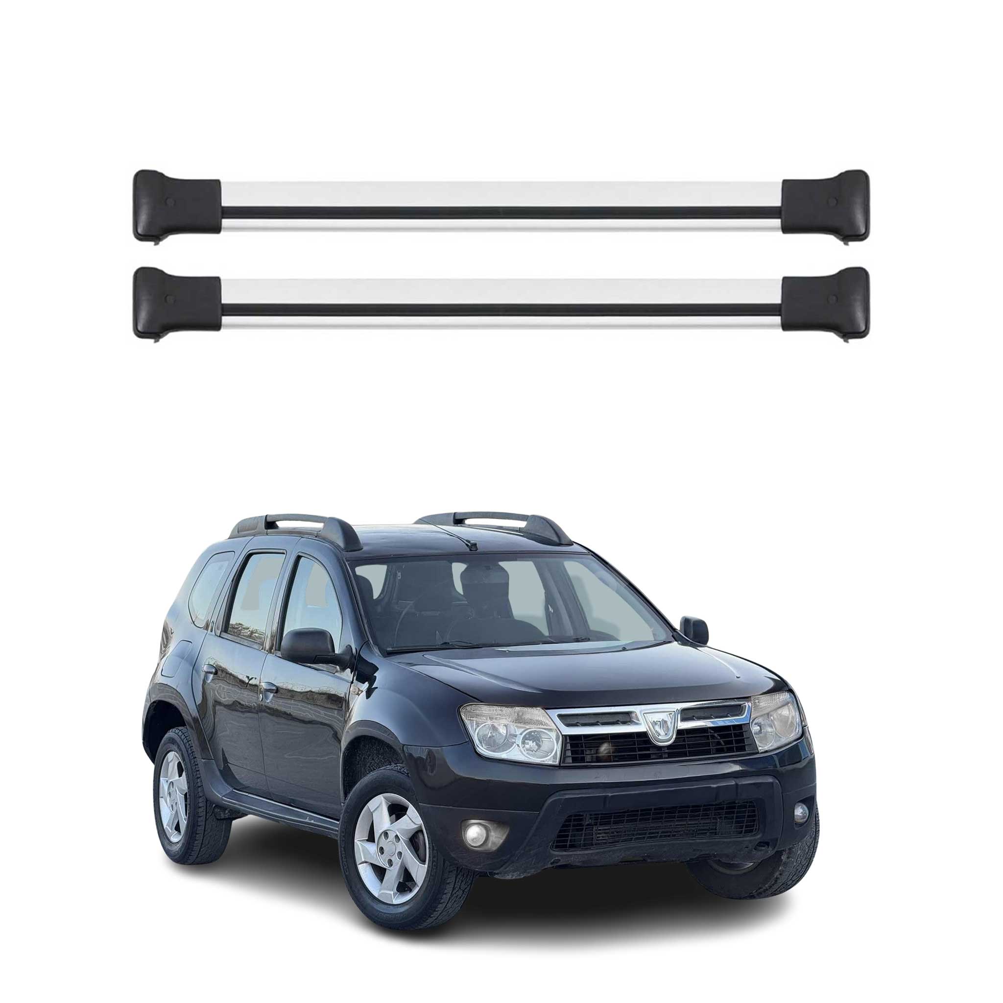 Omac Aluminium Dachträger Querträger Für Dacia Duster Mk1 2010-2013 Pre-fl – Max. 75 Kg – 2 Stangen Silber