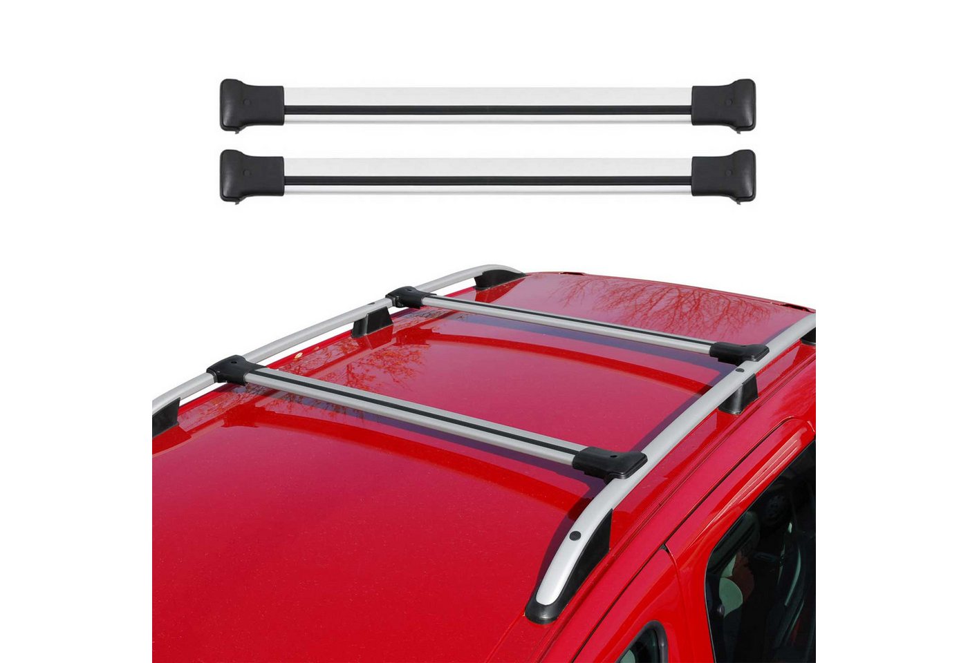 Omac Aluminium Dachträger Querträger Für Renault Megane Iii Grandtour 2009-2016 – Max. 75 Kg – 2 Stangen Silber