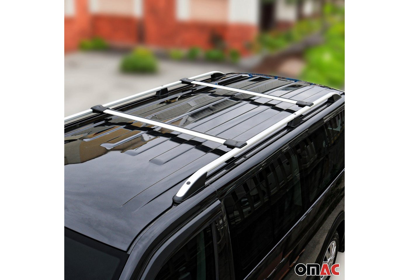 Omac Aluminium Dachträger Querträger Für Renault Megane Iii Grandtour 2009-2016 – Max. 75 Kg – 2 Stangen Silber Bild 2