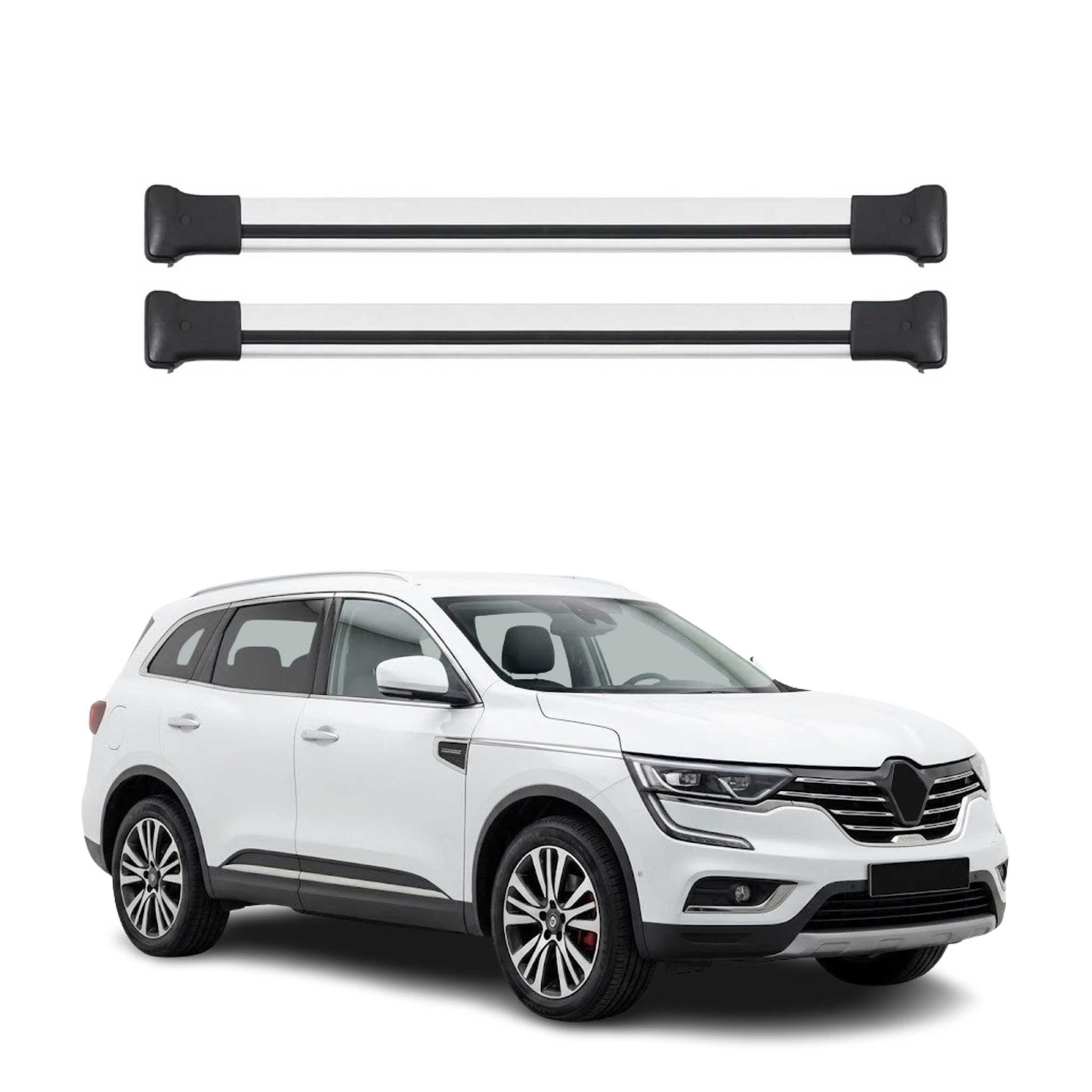 Omac Aluminium Dachträger Querträger Für Renault Koleos Ii 2016-2024 – Max. 75 Kg – 2 Stangen Silber