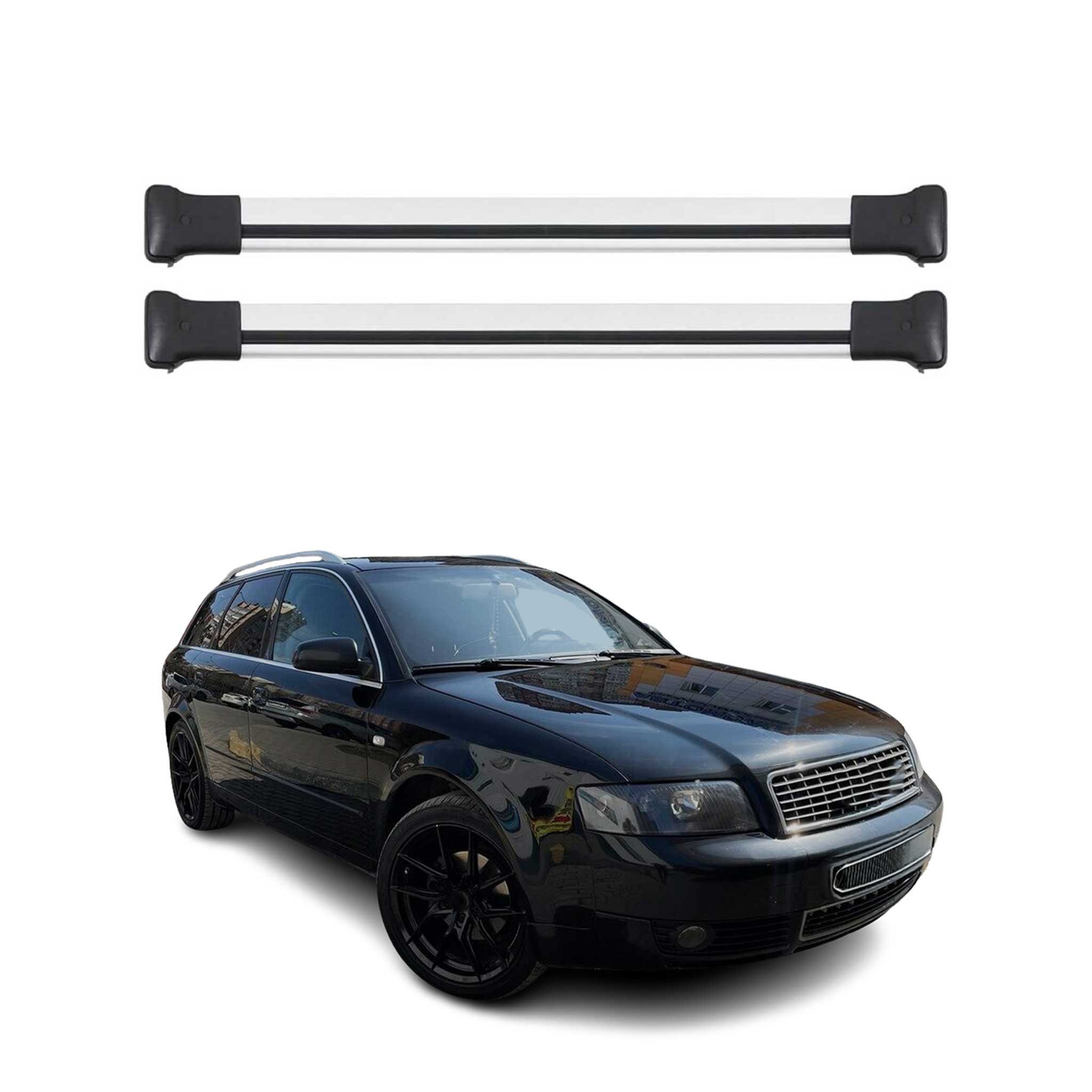 Omac Aluminium Dachträger Querträger Für Audi A4 B6 B7 Avant 2001-2008 – Max. 75 Kg – 2 Stangen Silber