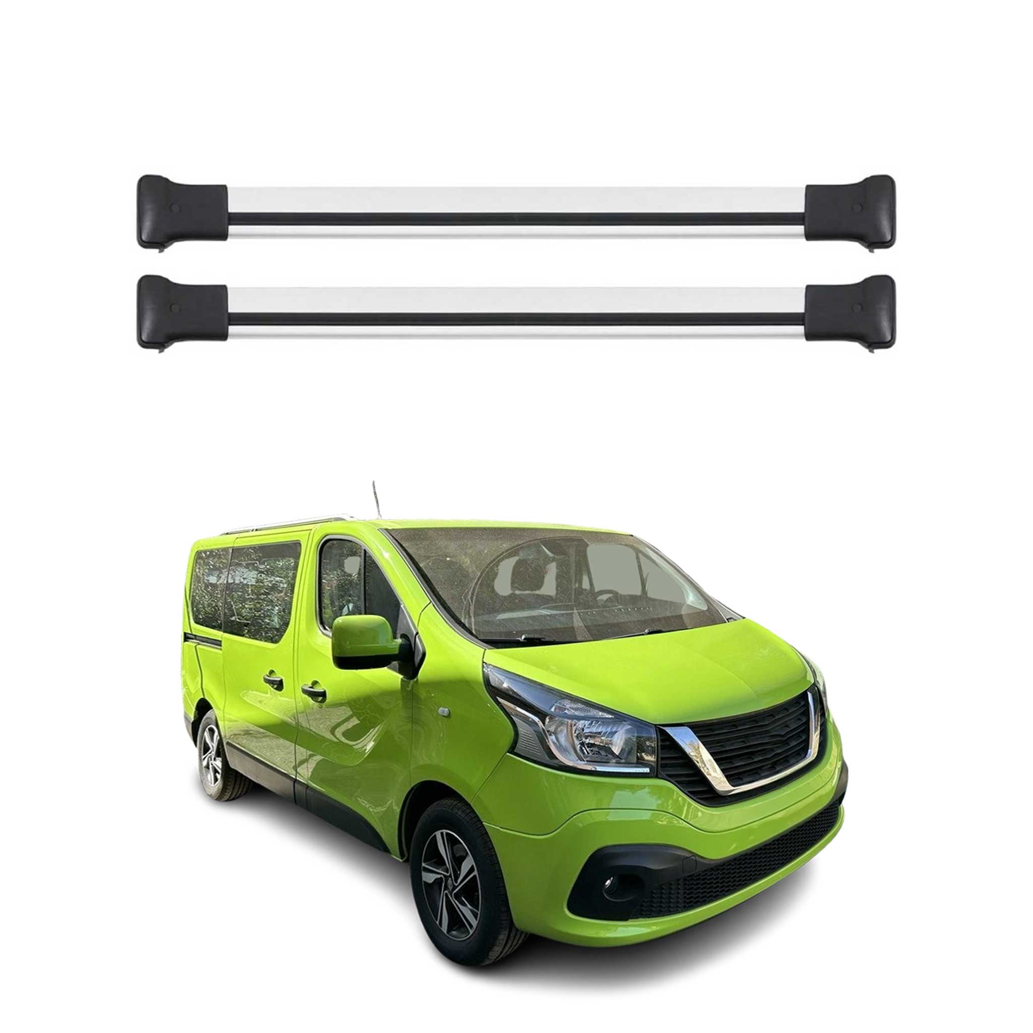 Omac Aluminium Dachträger Querträger Für Nissan Nv300 2016-2021 – Max. 75 Kg – 2 Stangen Silber