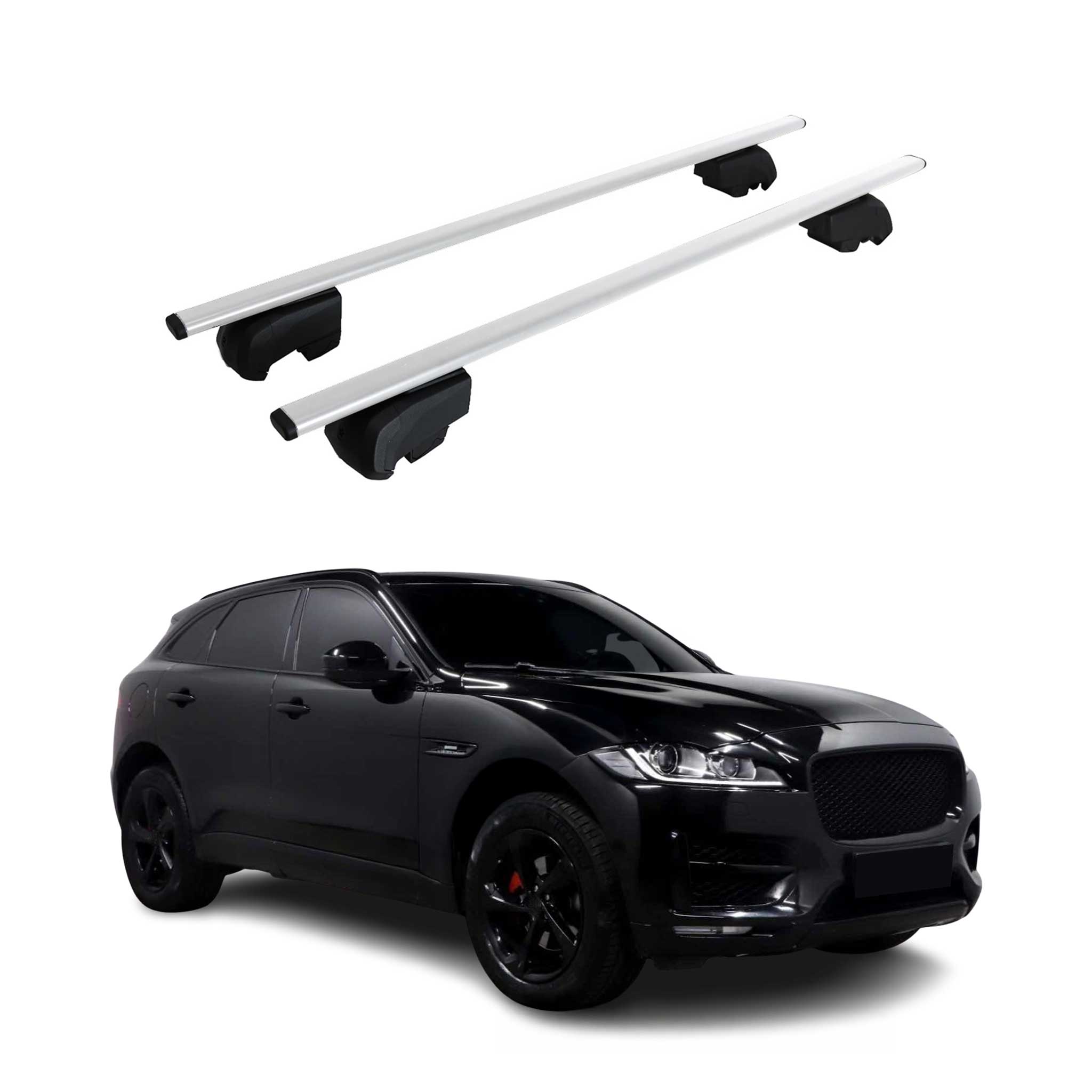 Omac Dachtrager Quertrager Für Jaguar F-pace 2016-2025 – City Crash Getestet – Iso Pas 11154:2006 – Abschliessbar – Max 75 Kg – 2 Stangen Stahl Silber