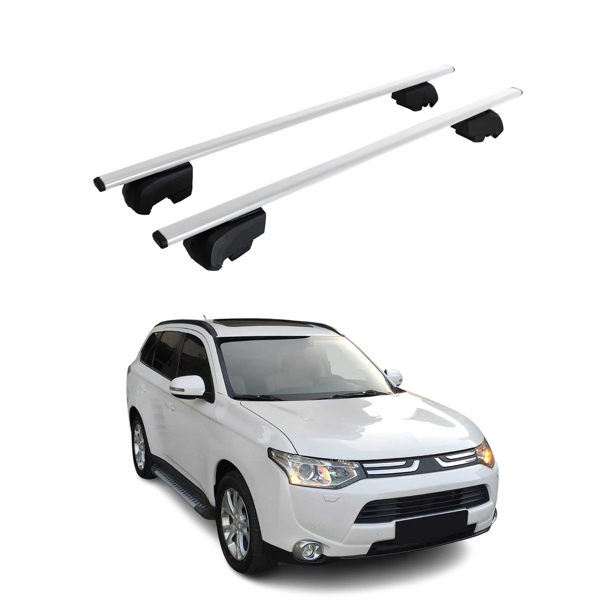 Omac Dachtrager Quertrager Für Mitsubishi Outlander Iii 2013-2021 – City Crash Getestet – Iso Pas 11154:2006 – Abschliessbar – Max 75 Kg – 2 Stangen Stahl Silber
