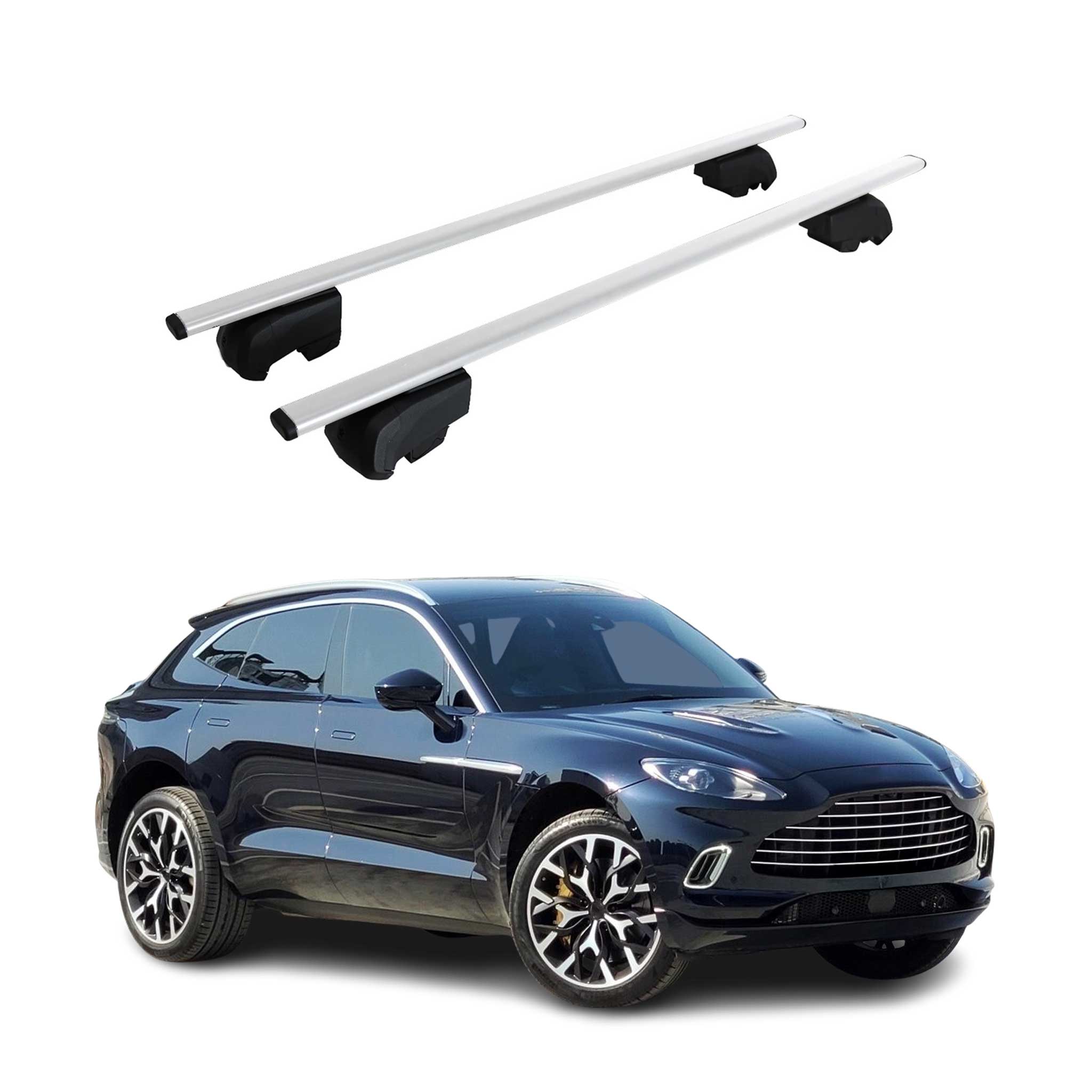 Omac Dachtrager Quertrager Für Aston Martin Dbx 2021-2026 – City Crash Getestet – Iso Pas 11154:2006 – Abschliessbar – Max 75 Kg – 2 Stangen Stahl Silber