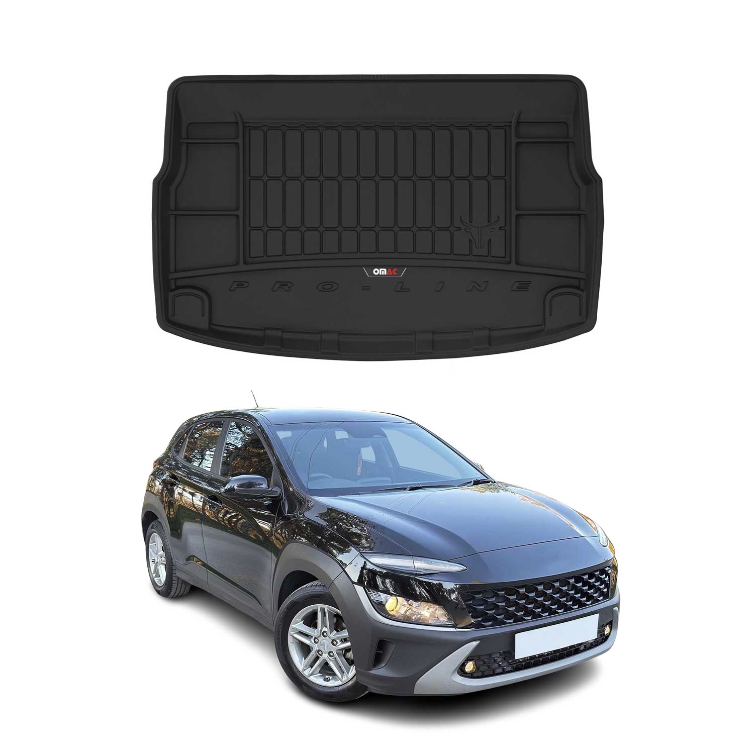 Omac Kofferraumwanne 3d Tpe Premium Kompatibel Mit Hyundai Kona 2017-2018 - Kofferraumschutz Innen Antirutsch Kofferraummatte Mit Hohem Rand Für Auto Schwarz