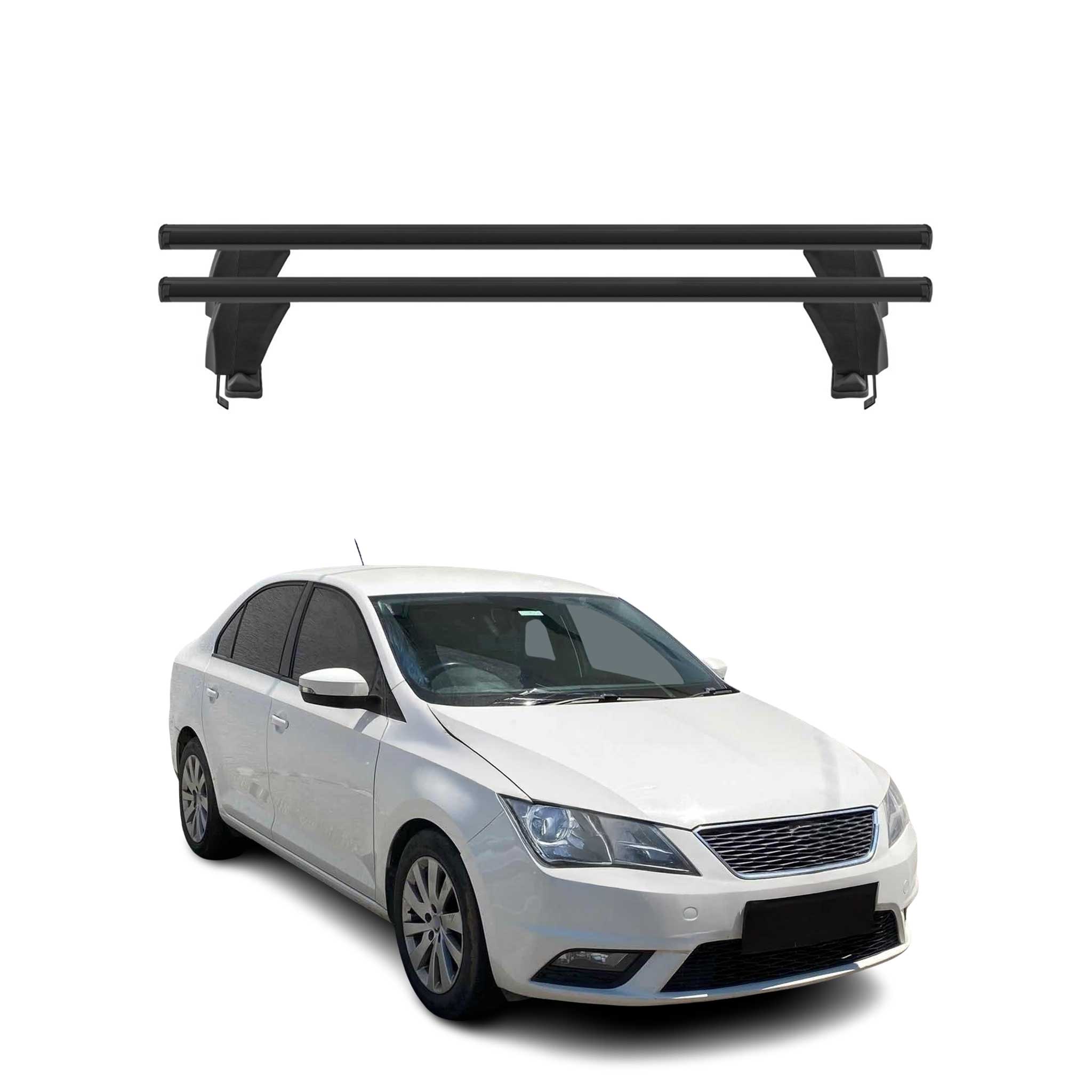 Omac Dachträger Querträger Alu Für Seat Toledo Iv 2012-2019 – Abschließbar – T-nut – City-crash-getestet – Max. 50 Kg Schwarz