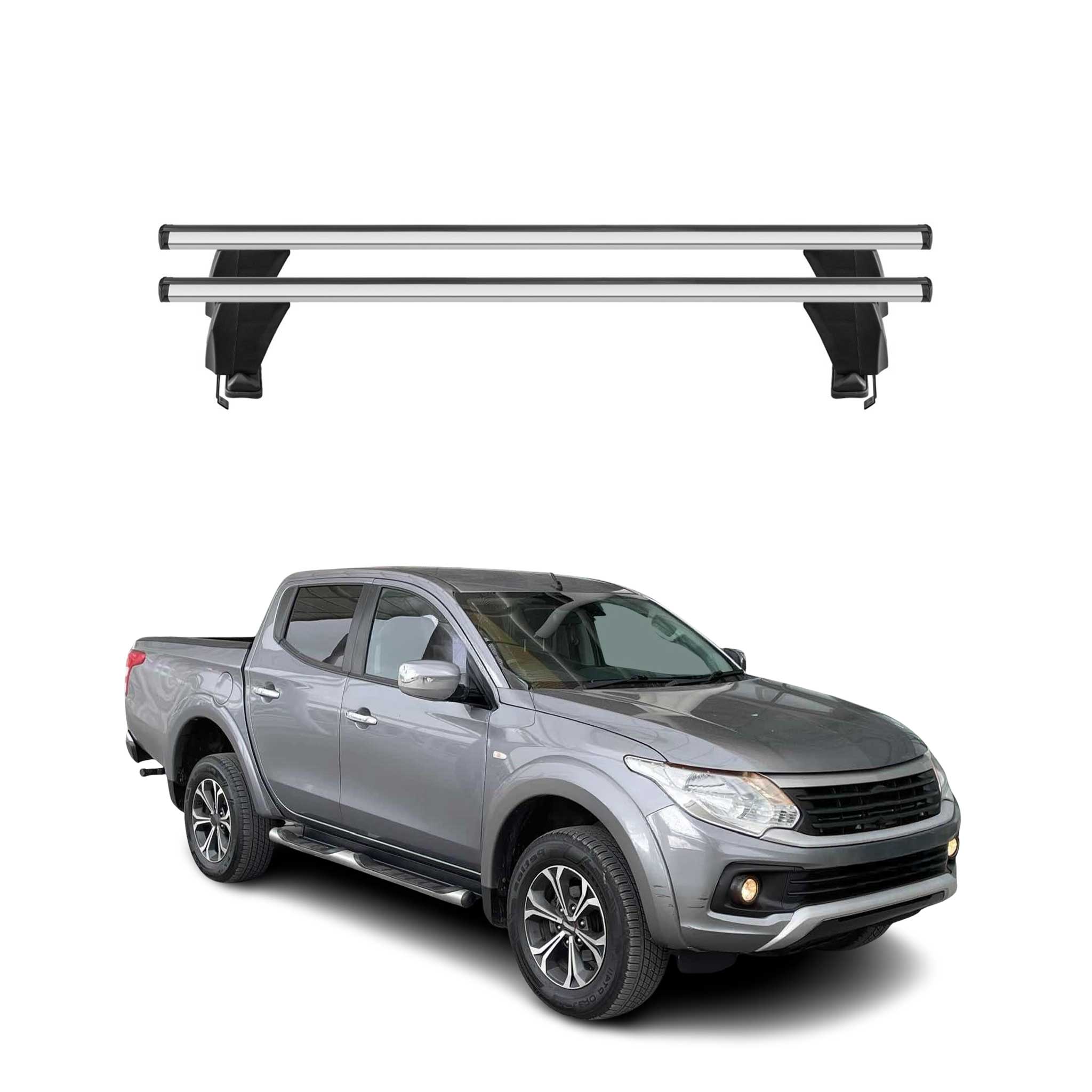 Omac Dachträger Querträger Alu Für Fiat Fullback 2016-2019 – Abschließbar – T-nut – City-crash-getestet – Max. 50 Kg Silber